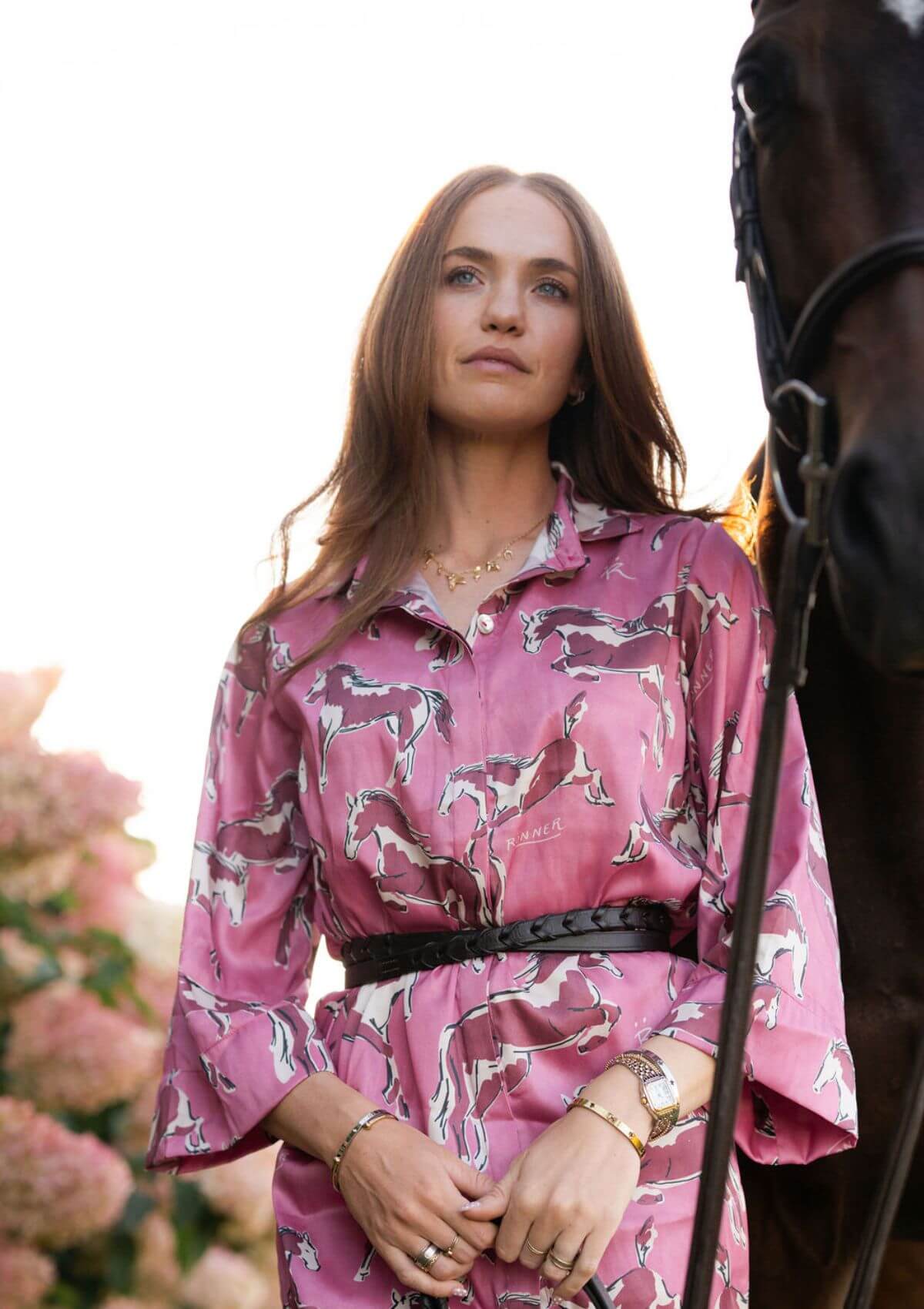 Amalia Shirt-Dress | Volt Print | Cerise