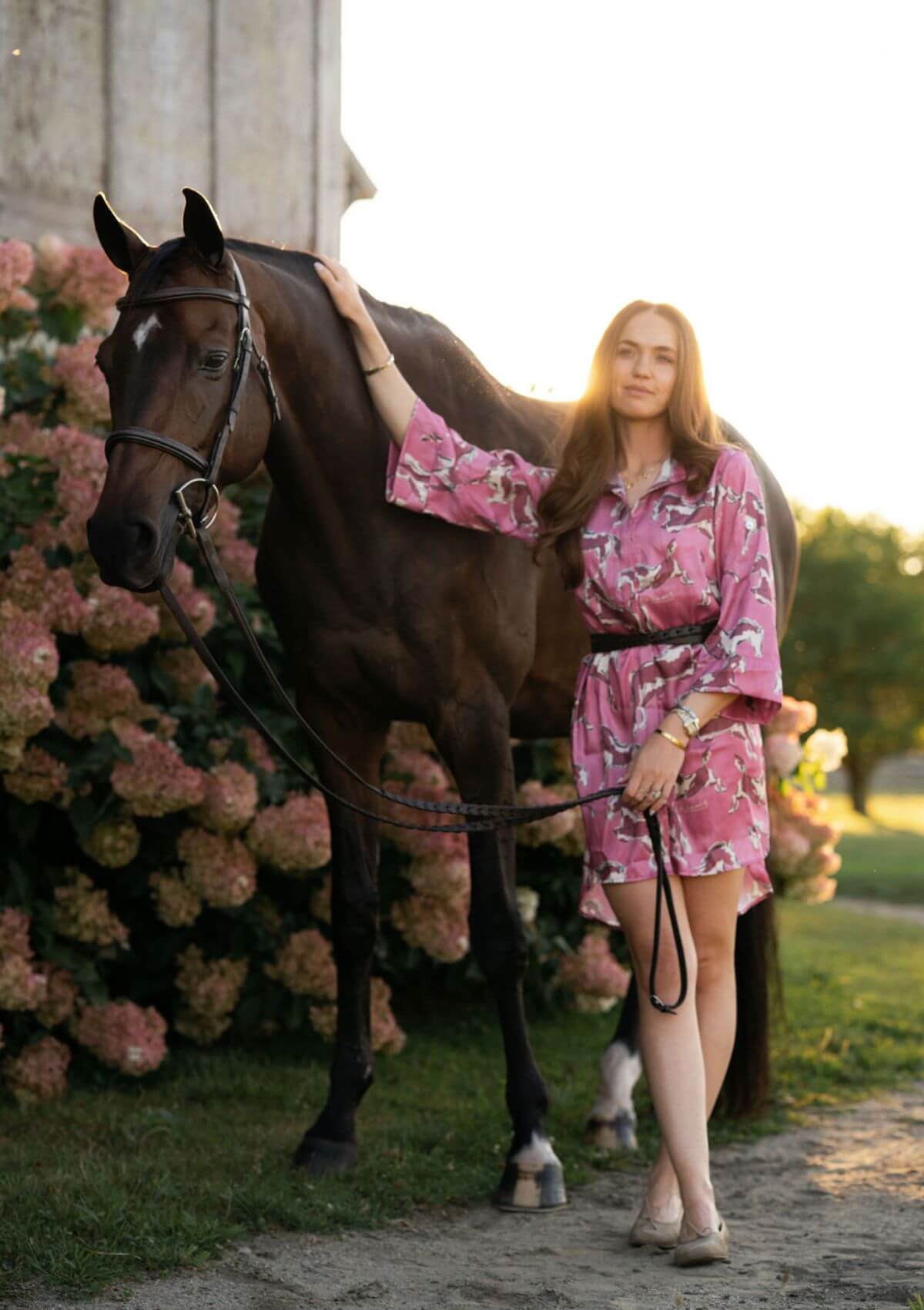 Amalia Shirt-Dress | Volt Print | Cerise