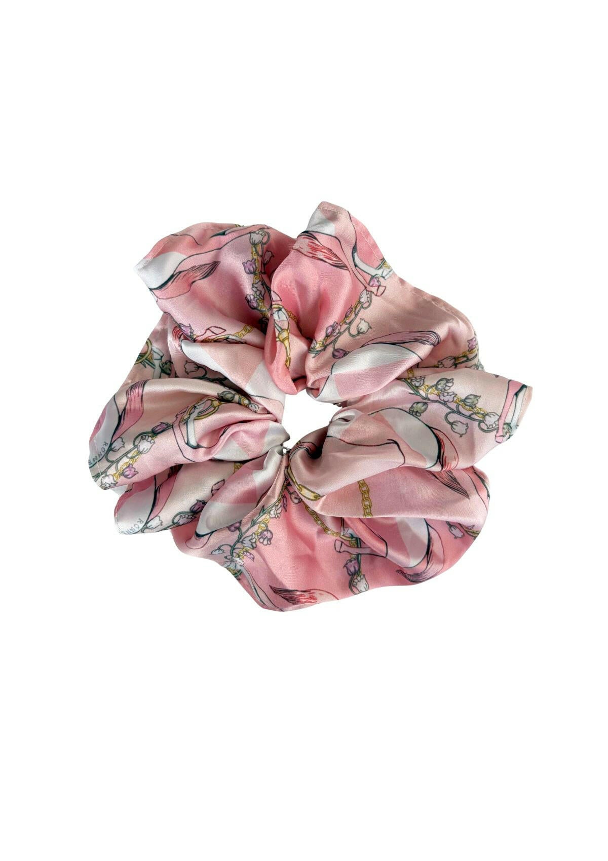 Hair Scrunchie | Geo Horses Print | Pink
