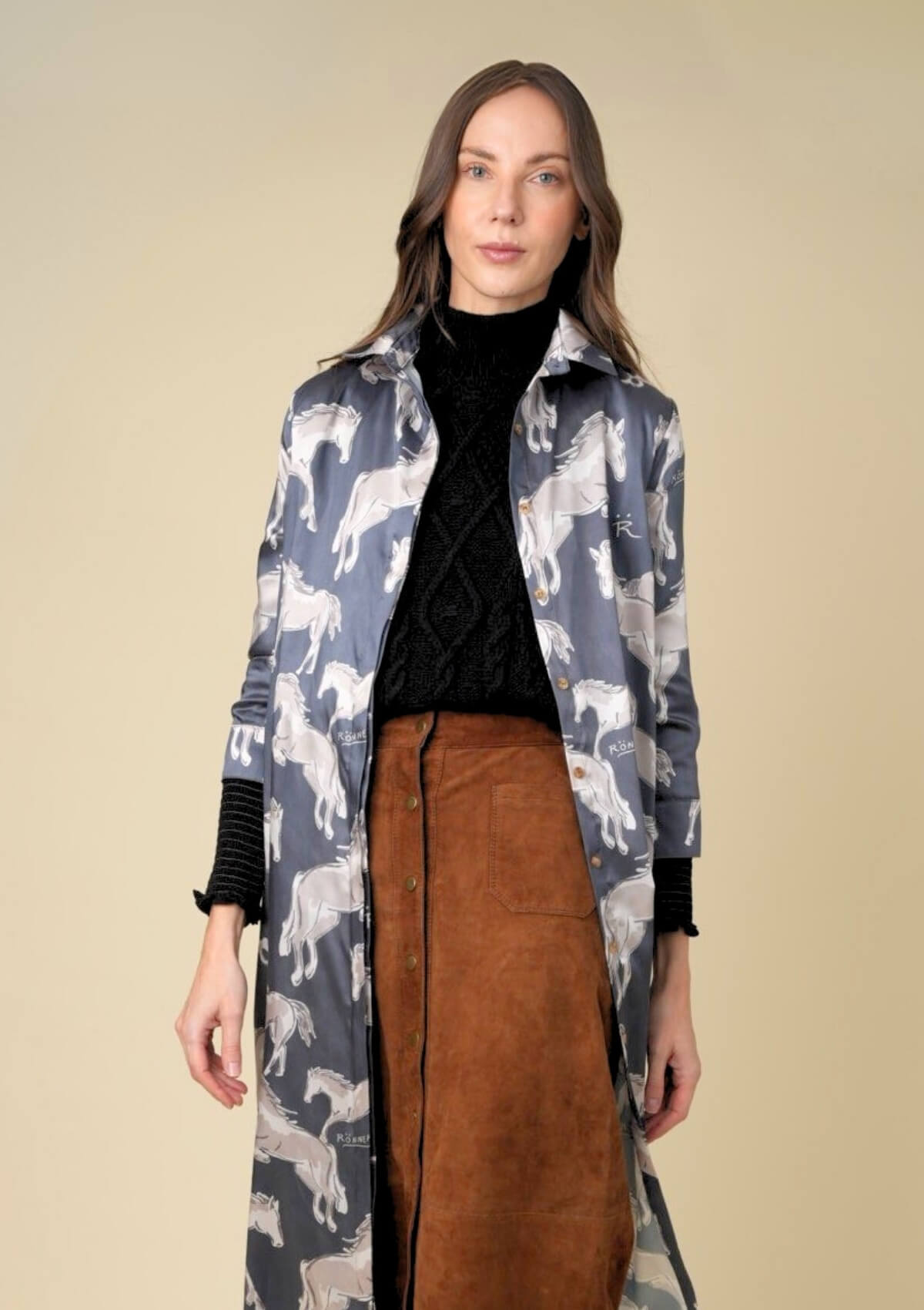 Victoria Tunic-Dress | Volt Print | Black