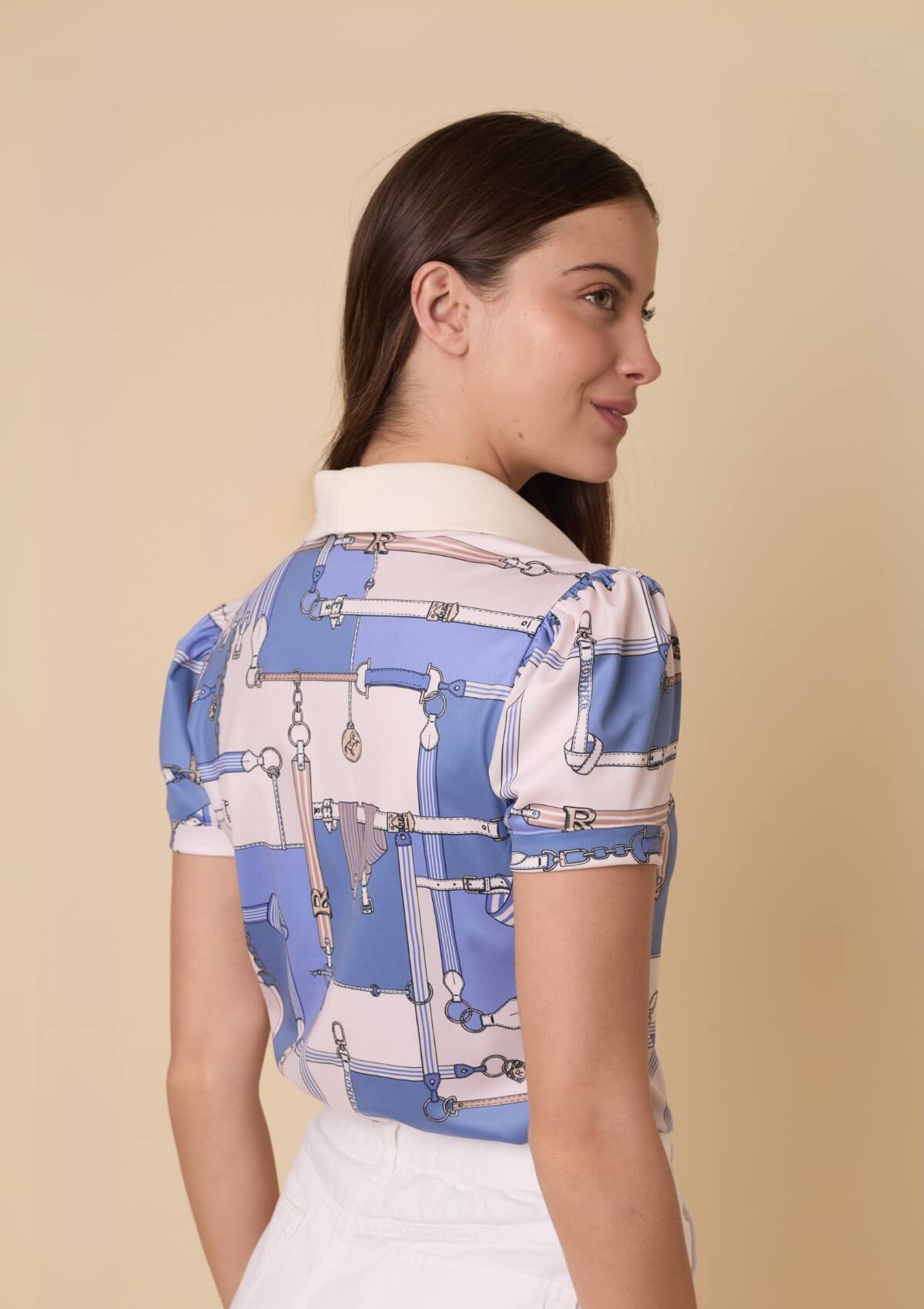 Jubilea Polo-Shirt | Short Sleeve | Blue & Nude