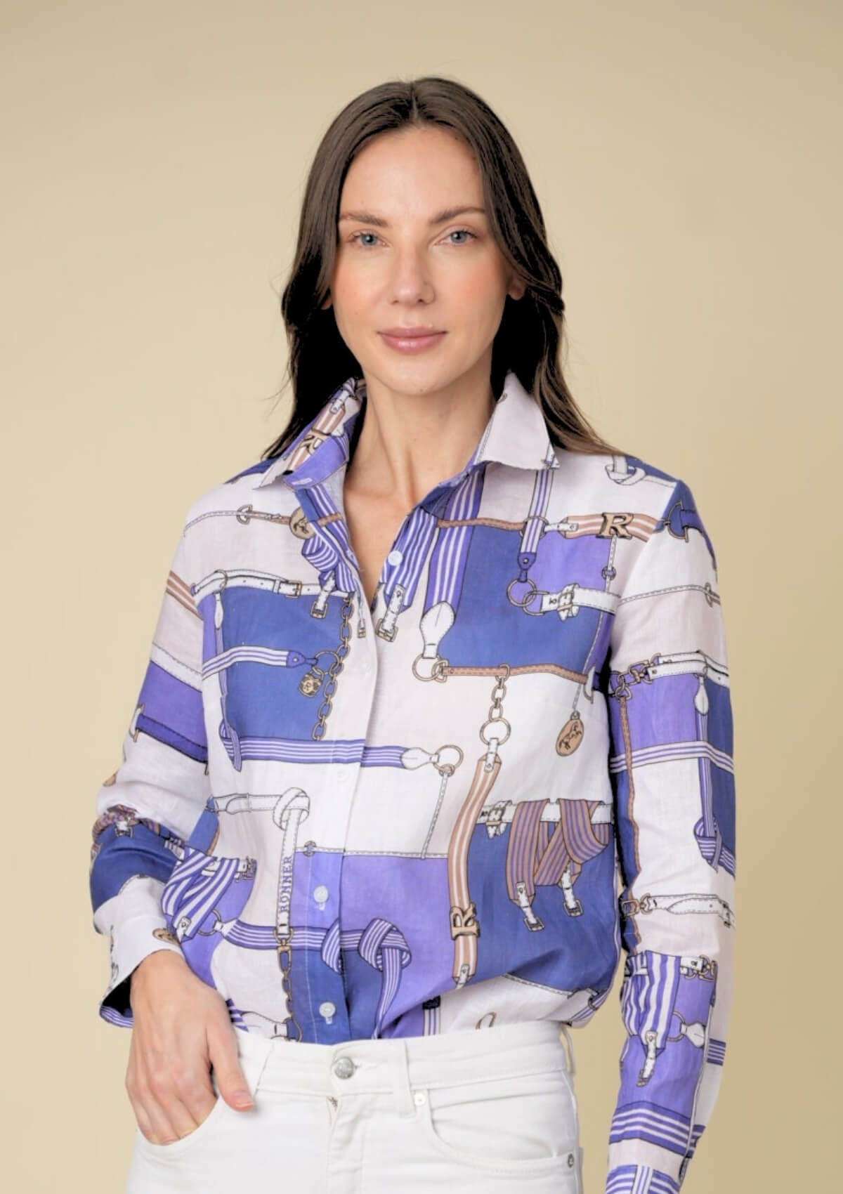 Basic Linen Shirt | Jubilea Print | Rose Blush