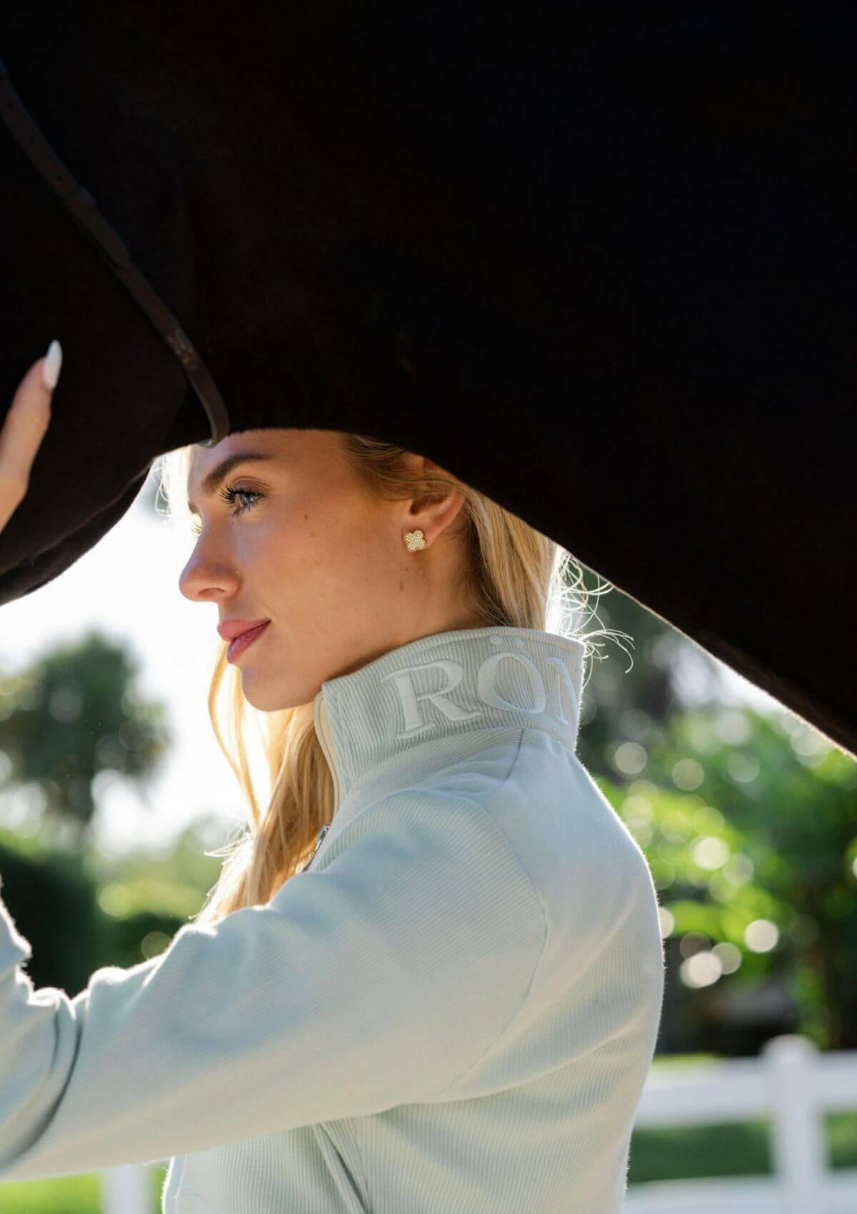 Harmonia Embroidered Zip-Up Jacket | Mint