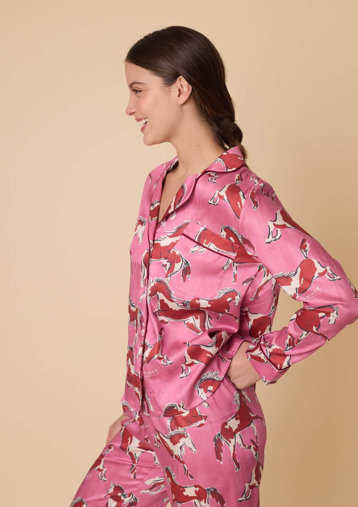 Rosabella PJ's Set | Long Sleeve | Volt Print | Cerise
