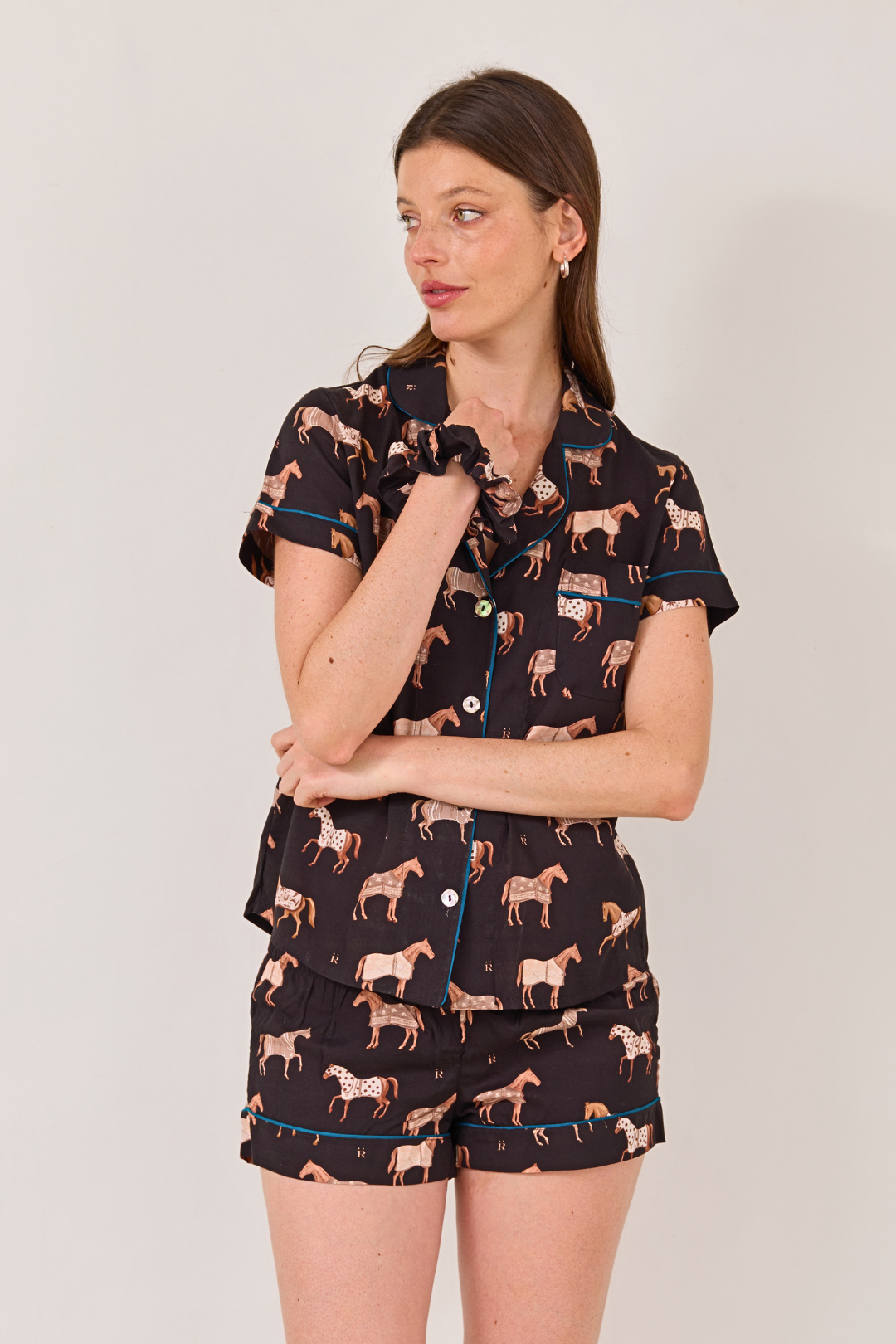 Poise Horse Cotton Pajama Set | Short Sleeve