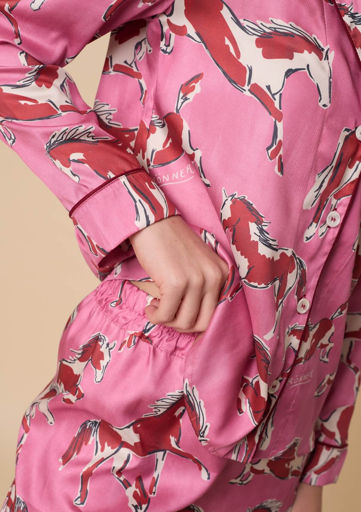 Rosabella PJ's Set | Long Sleeve | Volt Print | Cerise