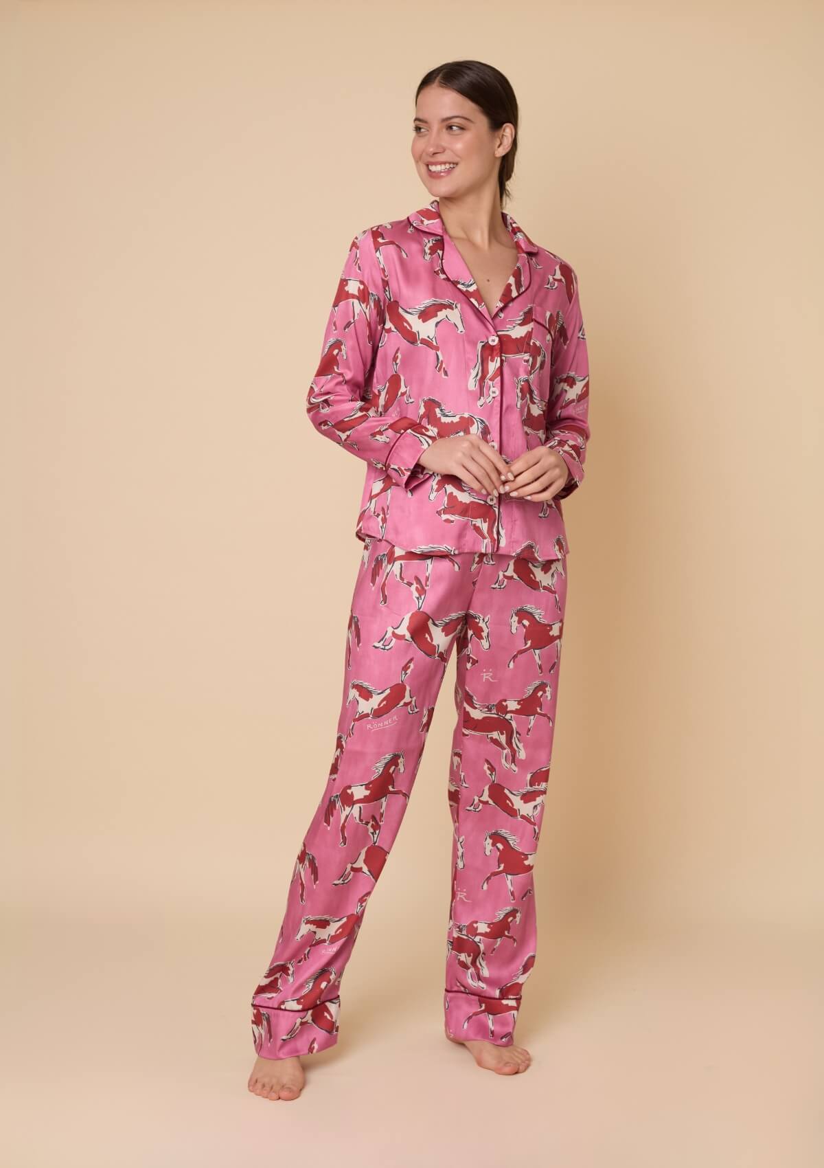 Rosabella PJ's Set | Long Sleeve | Volt Print | Cerise