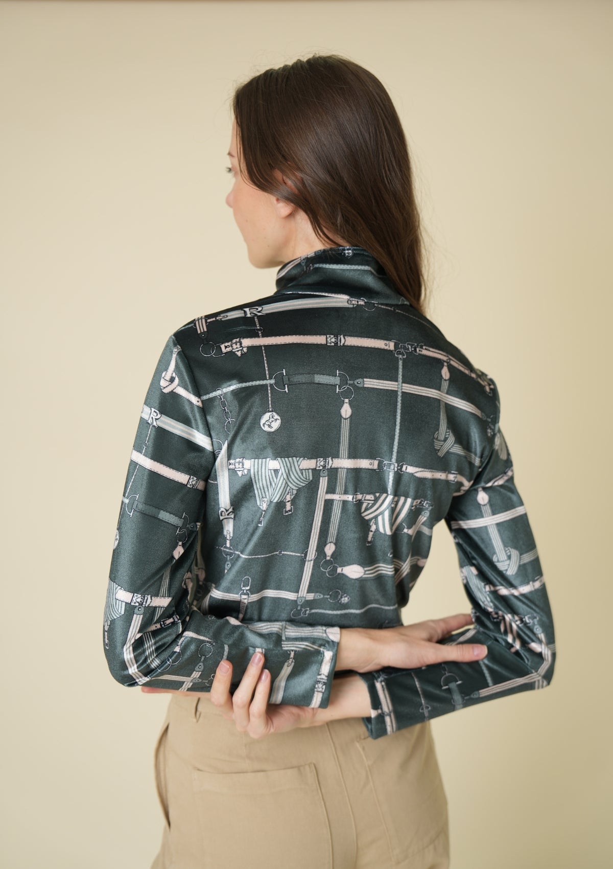 Velour Q-Zip | Long Sleeve | Jubilea Print | Green