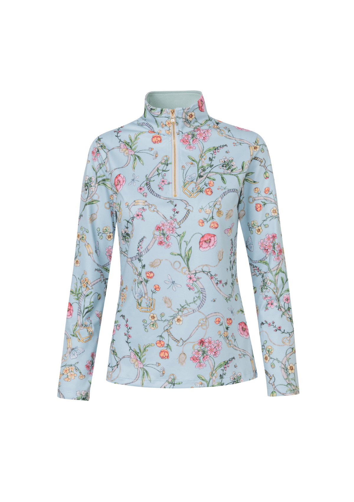 Juliette Q-Zip | Long Sleeve | Herbaria Print | Aqua