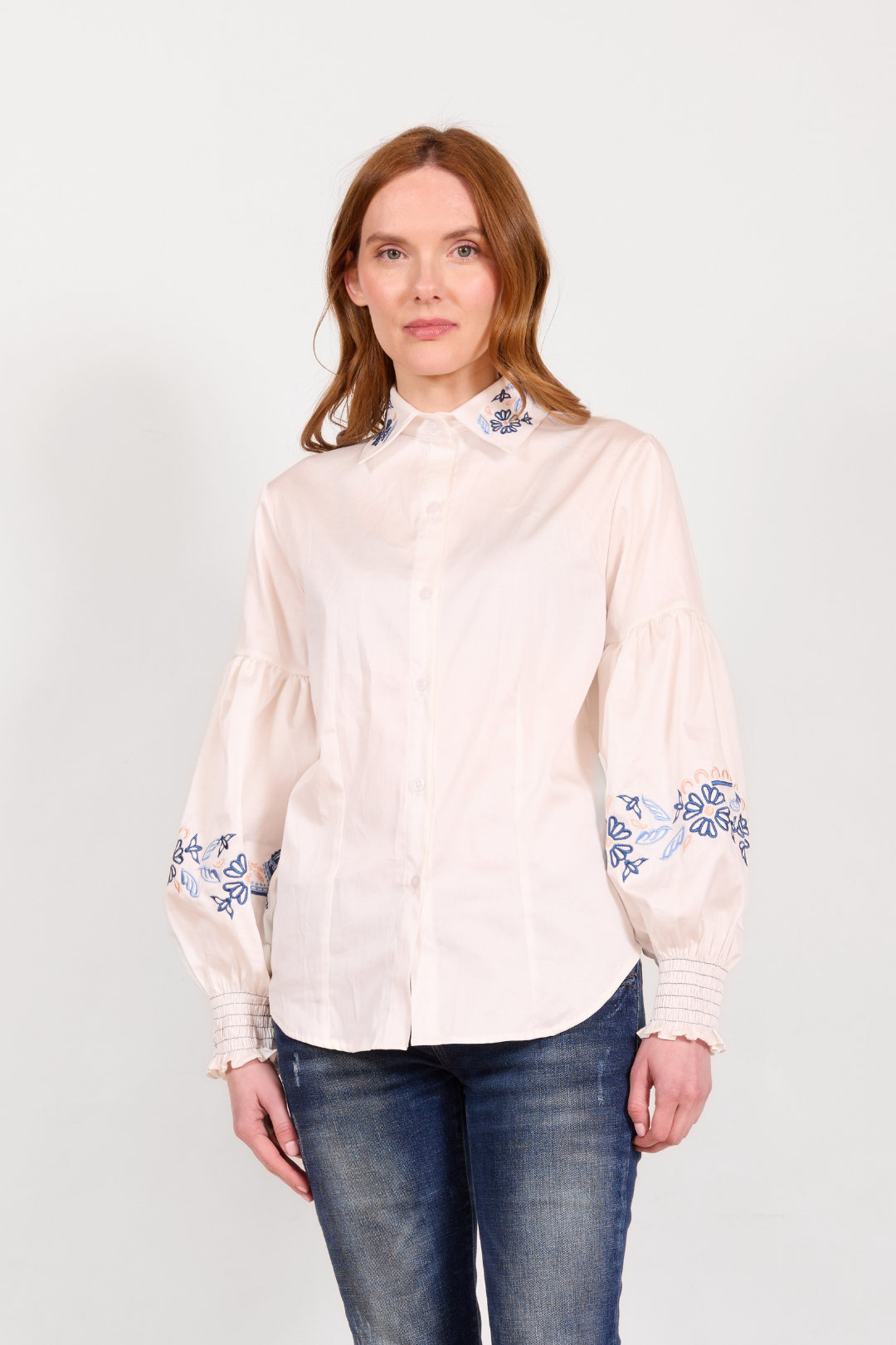 Annie Florale Shirt | White