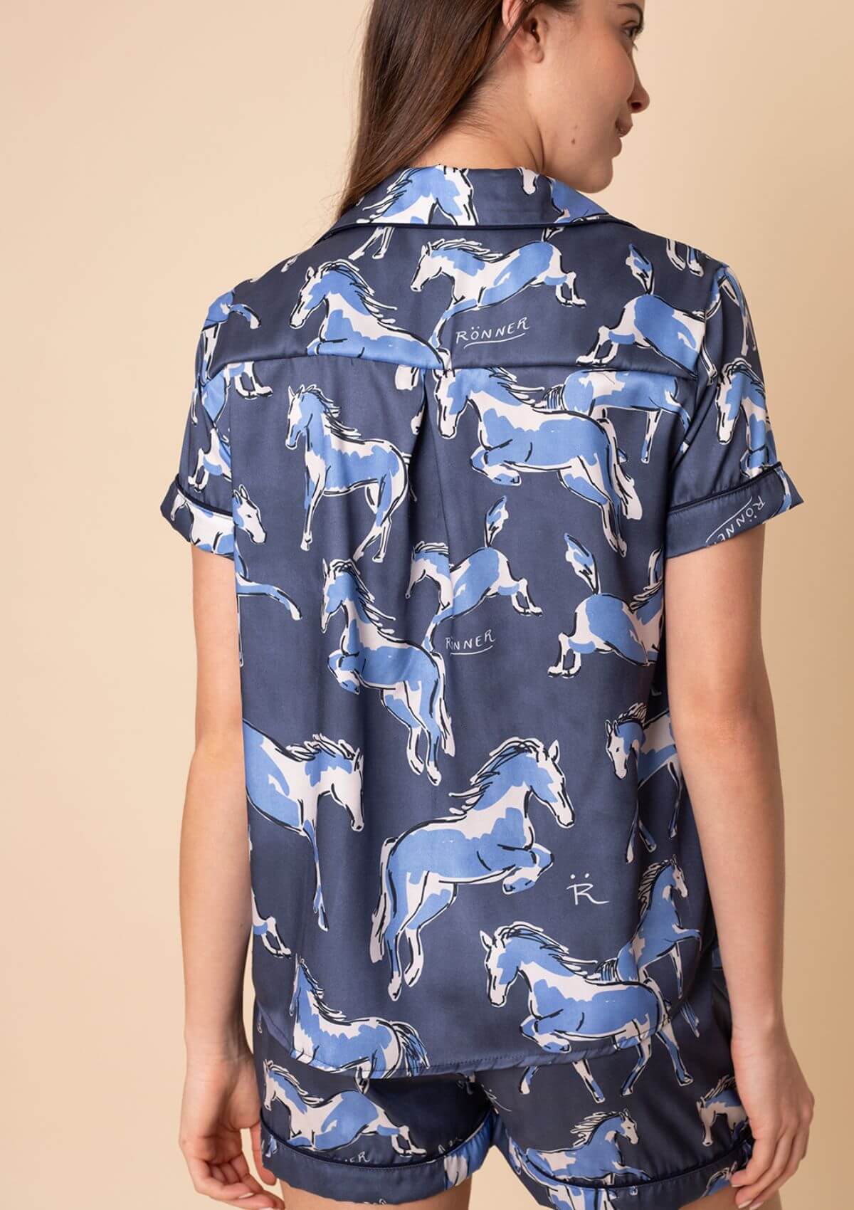 Rosabella PJ's Set | Short Sleeve | Volt Print | Indigo