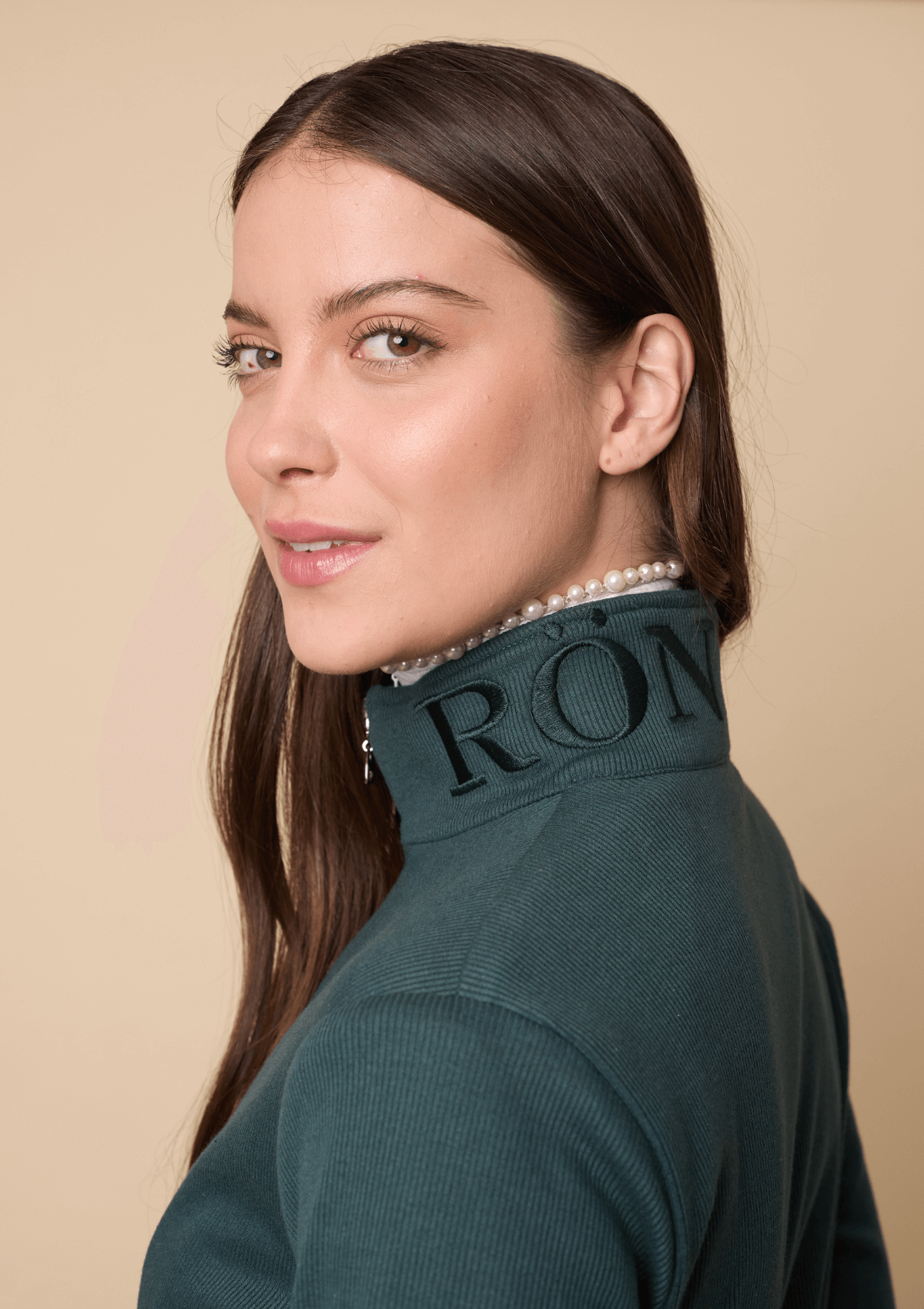 Harmonia Embroidered Zip-Up Jacket| Long Sleeve | Forest Green