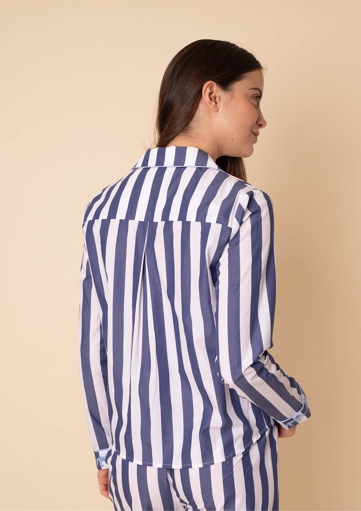 Equestrian Marine Pajama Set | Blue & White Stripes