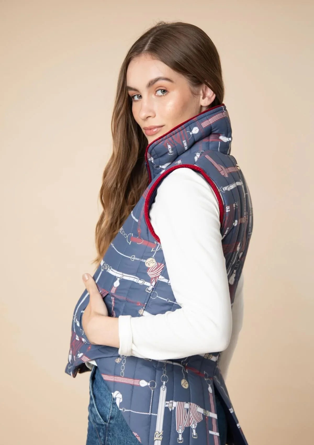 Florence Quilted Vest | Jubilea Print | Navy - Rönner