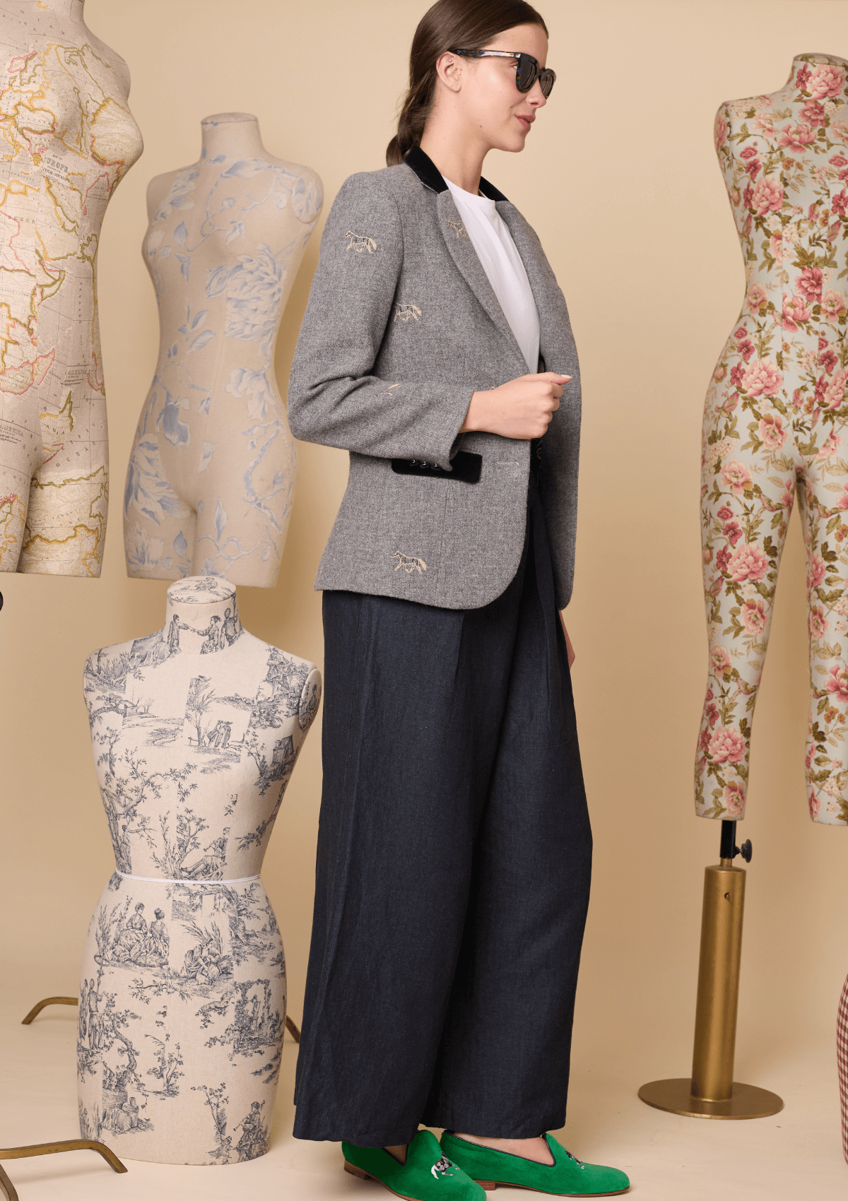 Cavaletti Blazer | Embroidered Italian Wool | Grey
