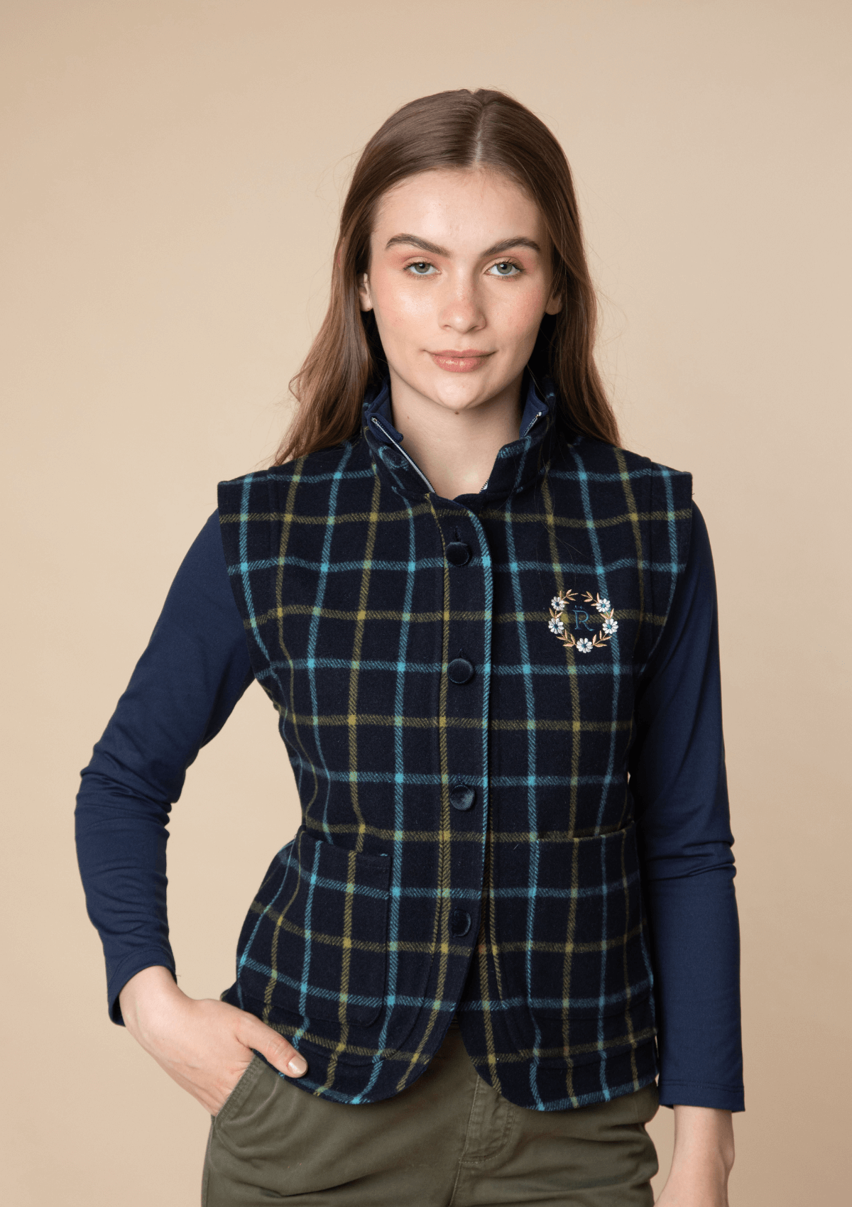 Elowen Wool Vest | Navy