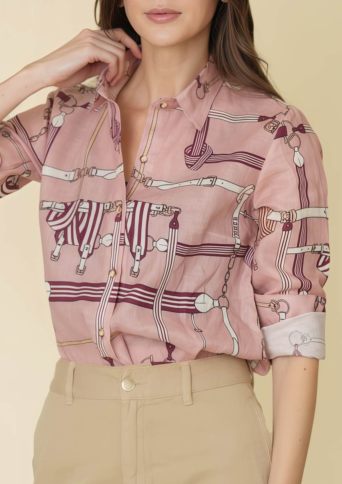 Basic Linen Shirt | Jubilea Print | Rose Blush