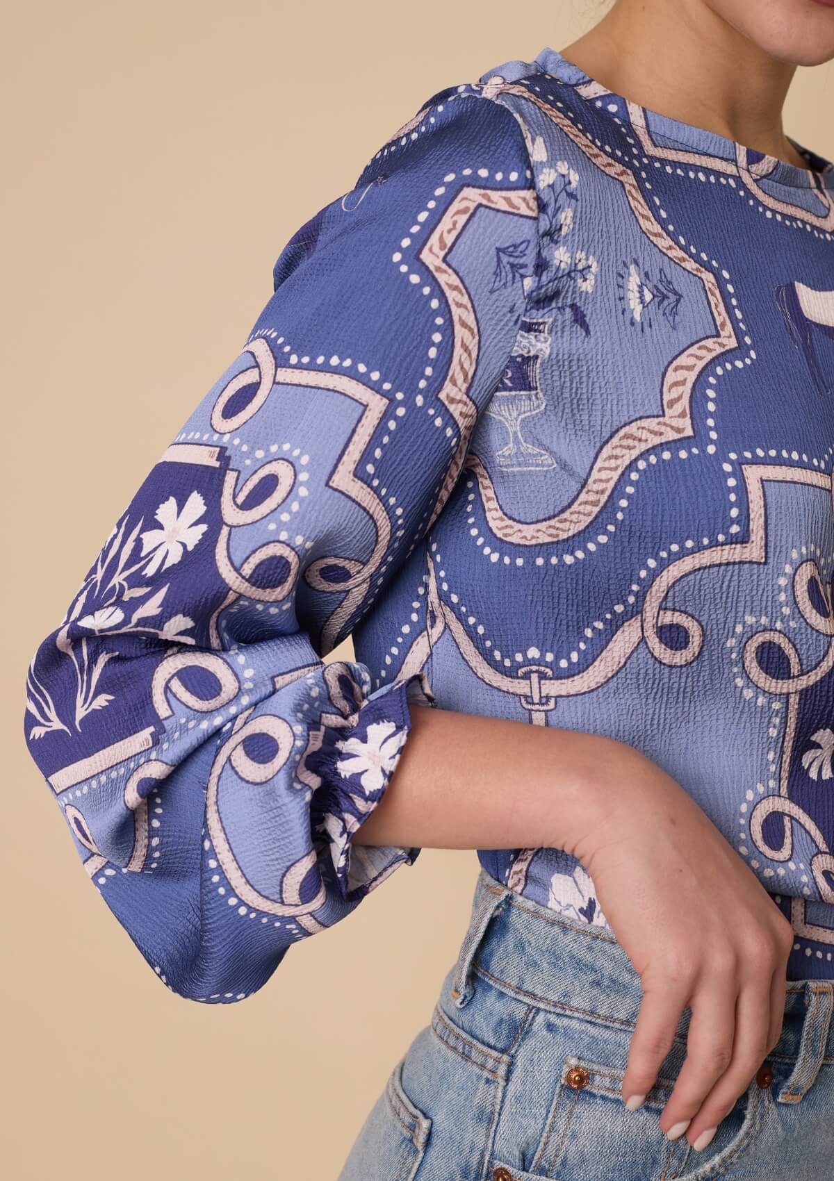 Caravelle Blouse | Veranda Print | Blue
