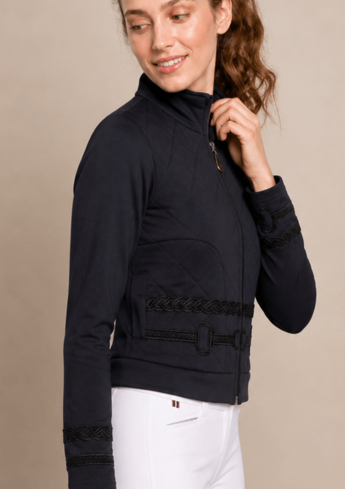 The Sombra Cropped Embroidered Jacket - Black on black