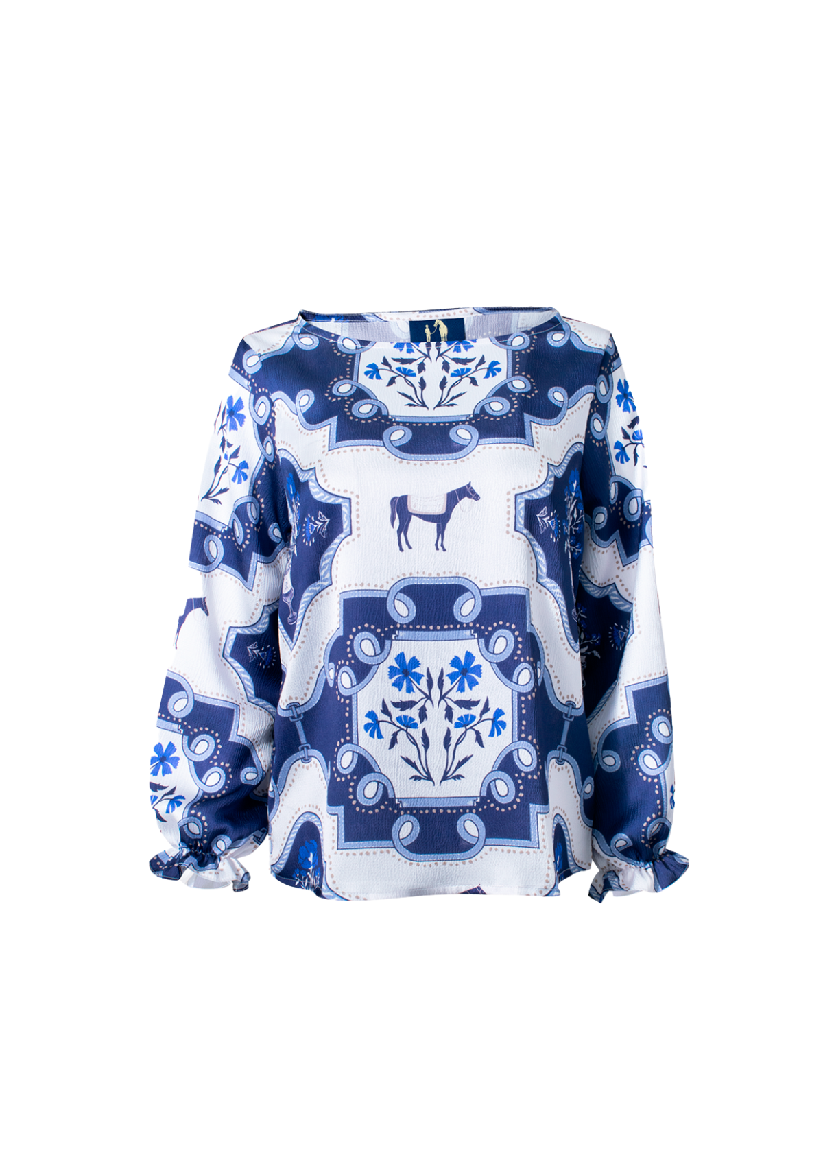 Caravelle Blouse | Veranda Print | Blue & White