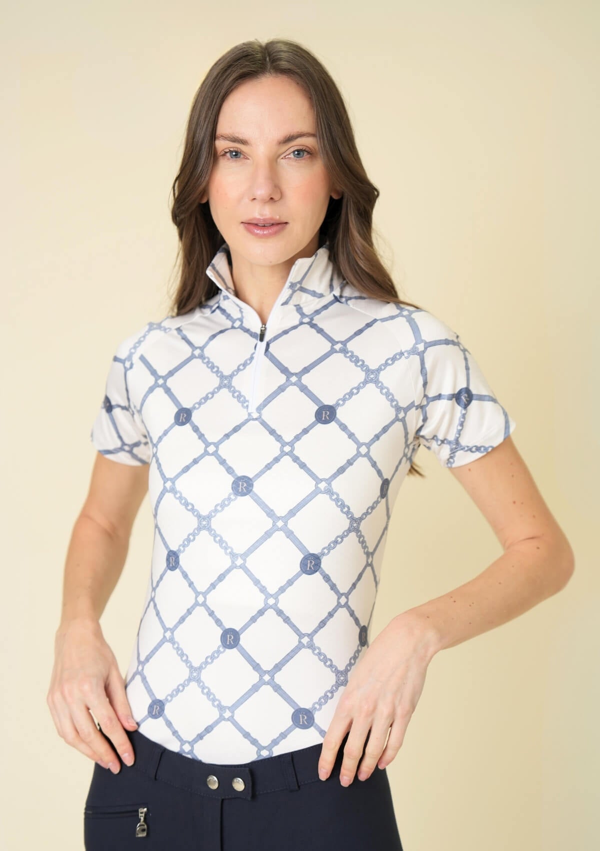Bliss Q-Zip | Short Sleeve | Beltina Print | | Blue