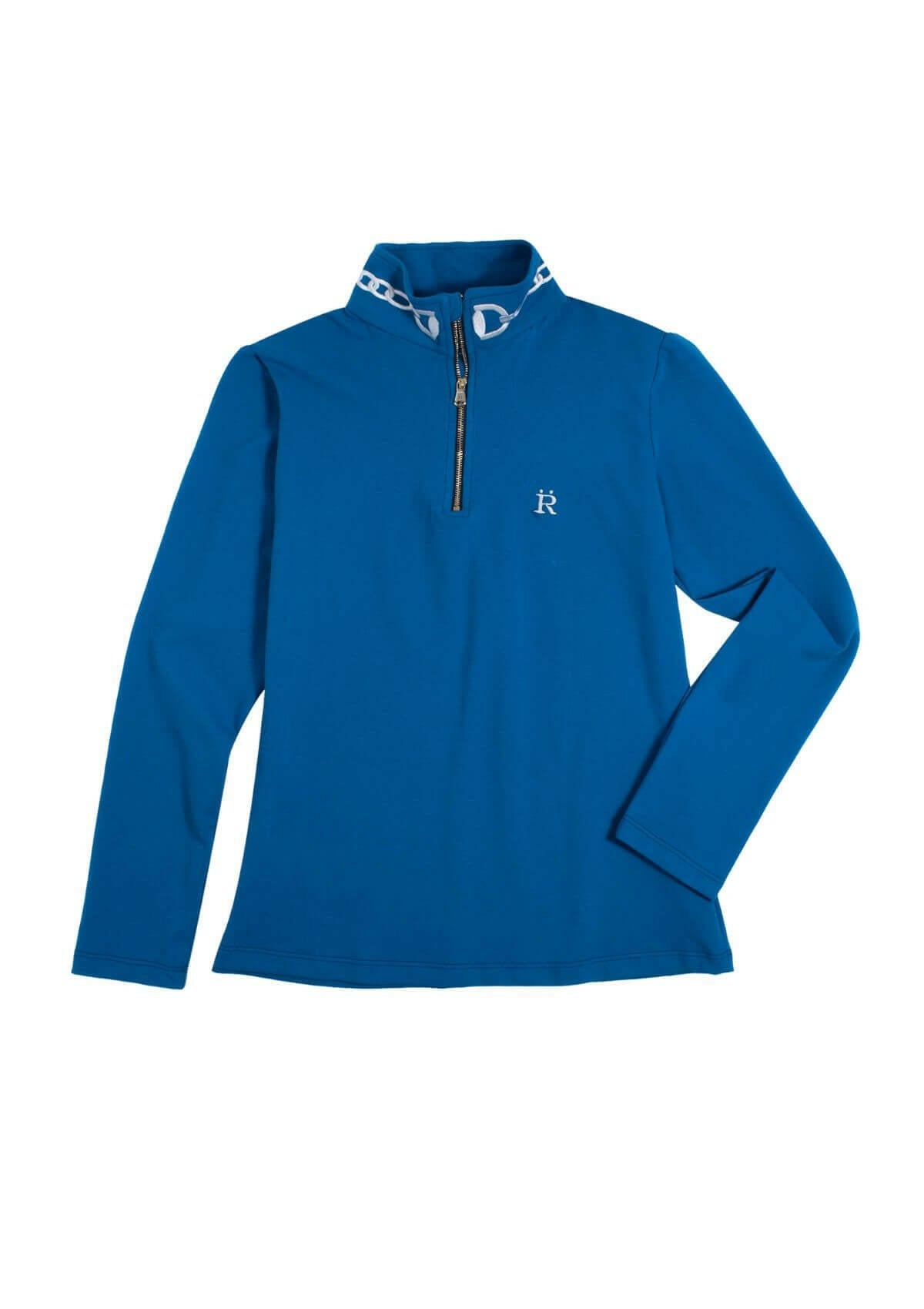 Sira Q-Zip Embroidered | Long Sleeve | Blue