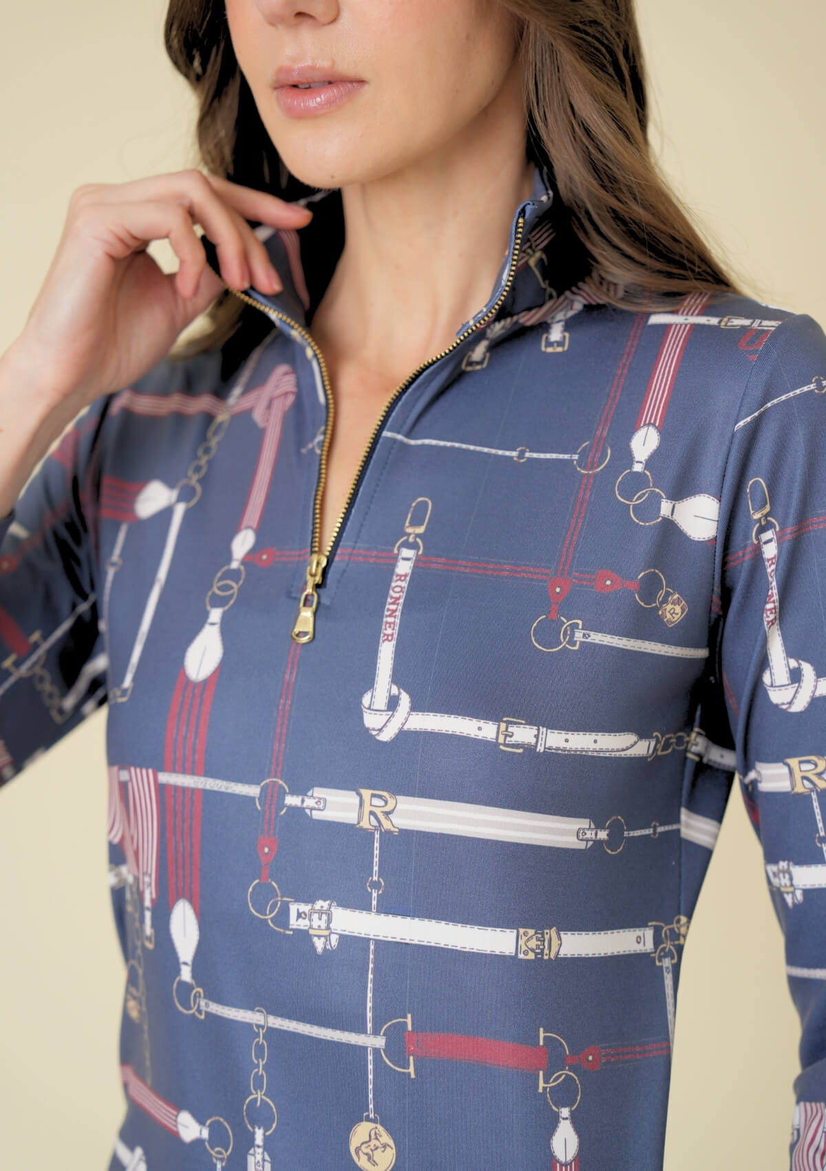 Harmony Q-Zip | Long Sleeve | Jubilea Print | Navy