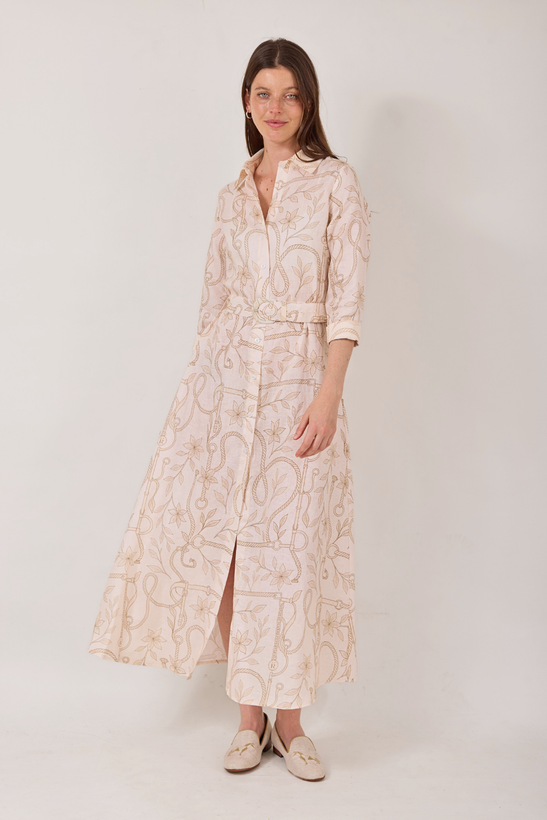 Isadora Linen Dress | Ropes Print