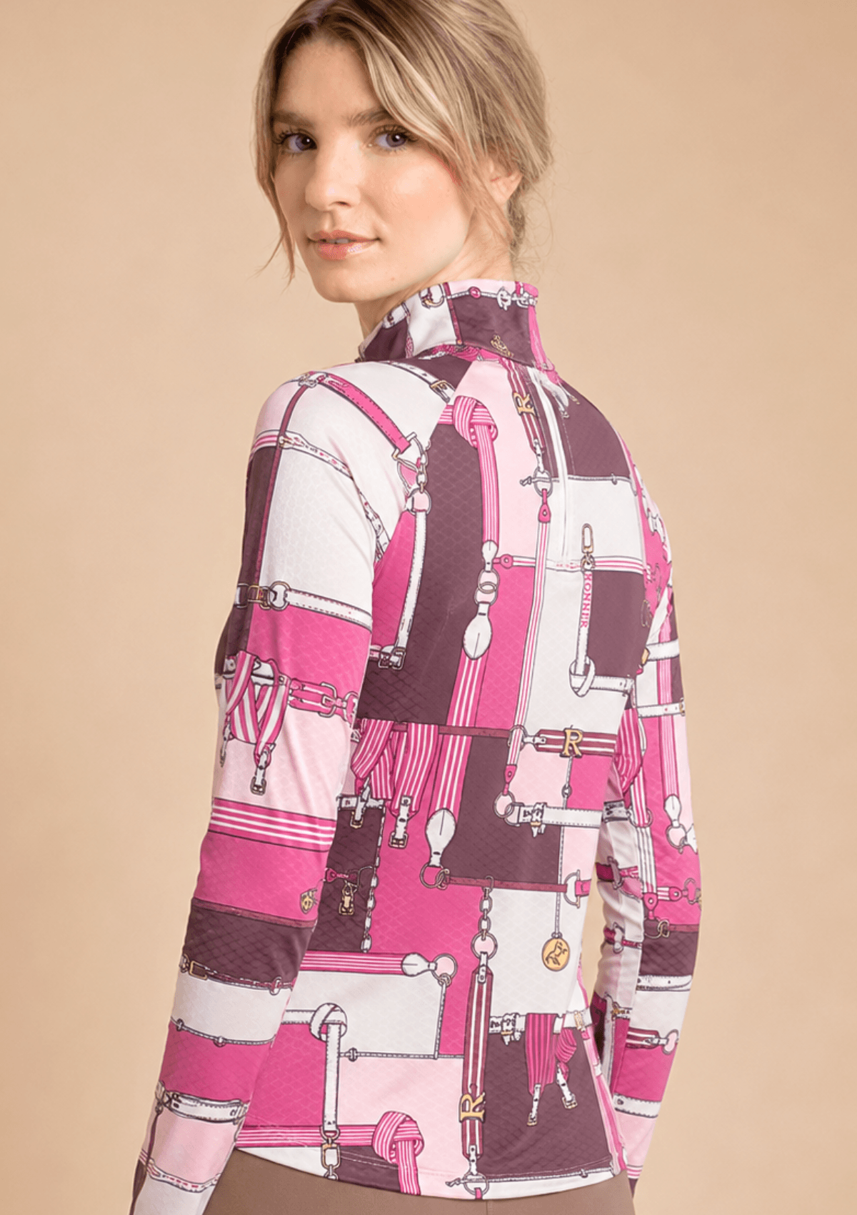 Bliss Quarter Zip | Long Sleeve | Jubilea Print| Pink