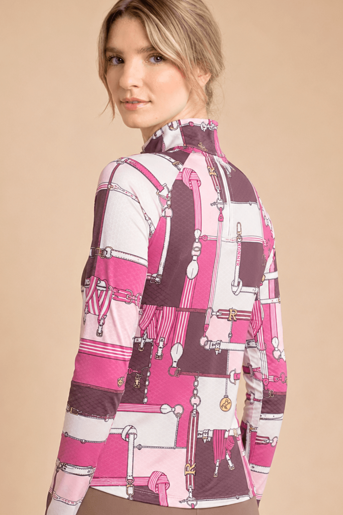 Bliss Quarter Zip | Long Sleeve | Jubilea Print| Pink