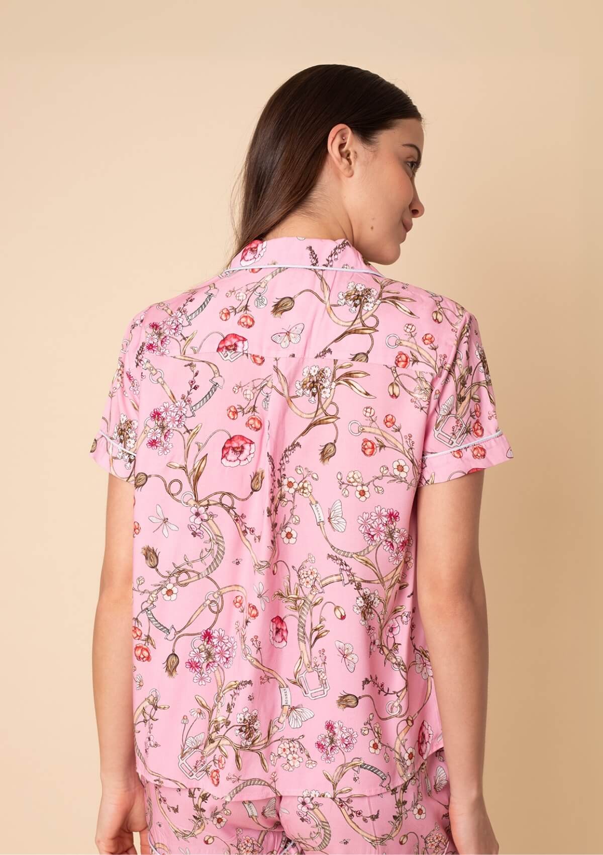 Herbaria Equestrian PJ's Set | Short Sleeve and Shorts Set | Herbaria Print Rose