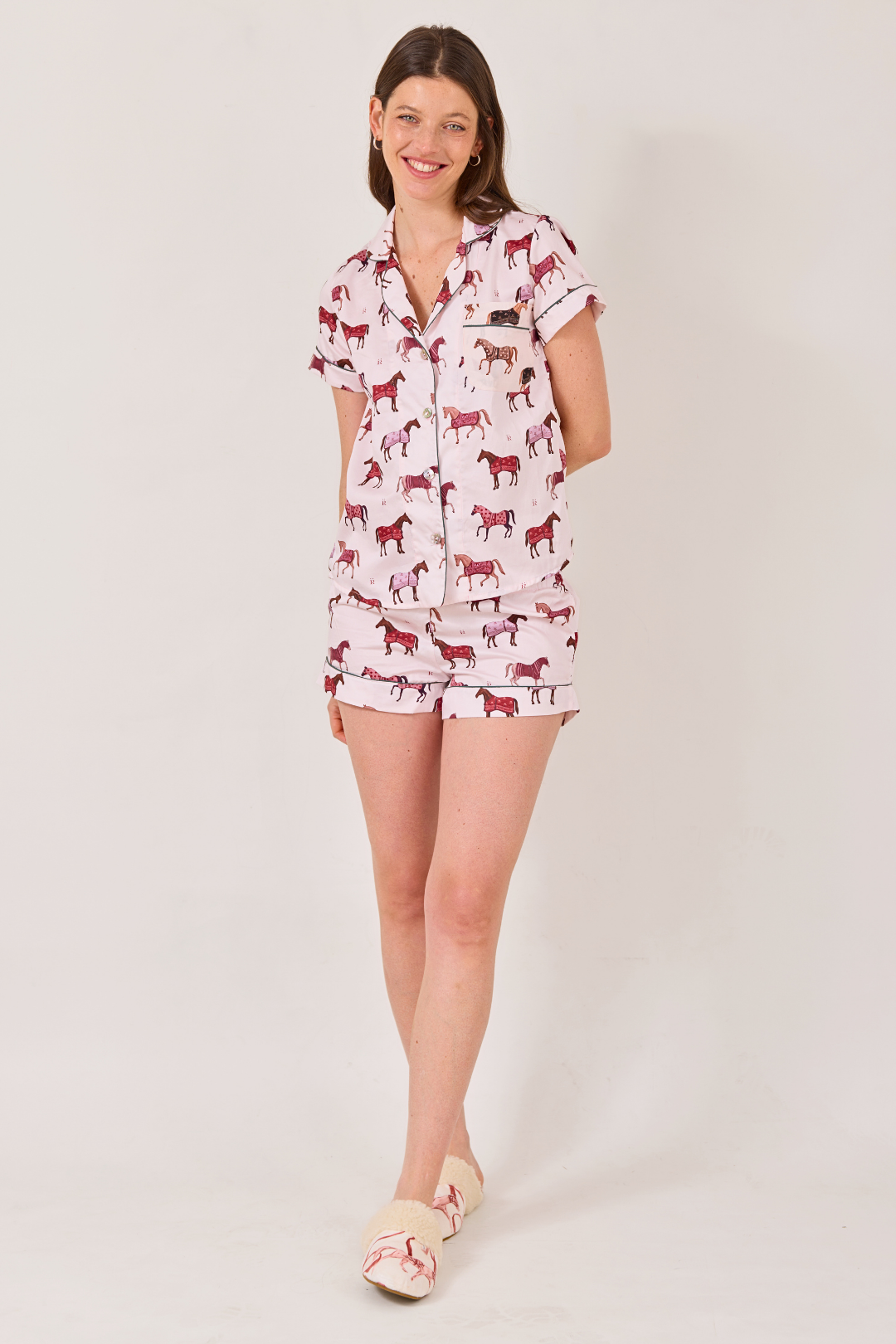 Poise Horse Cotton Pajama Set | Short Sleeve