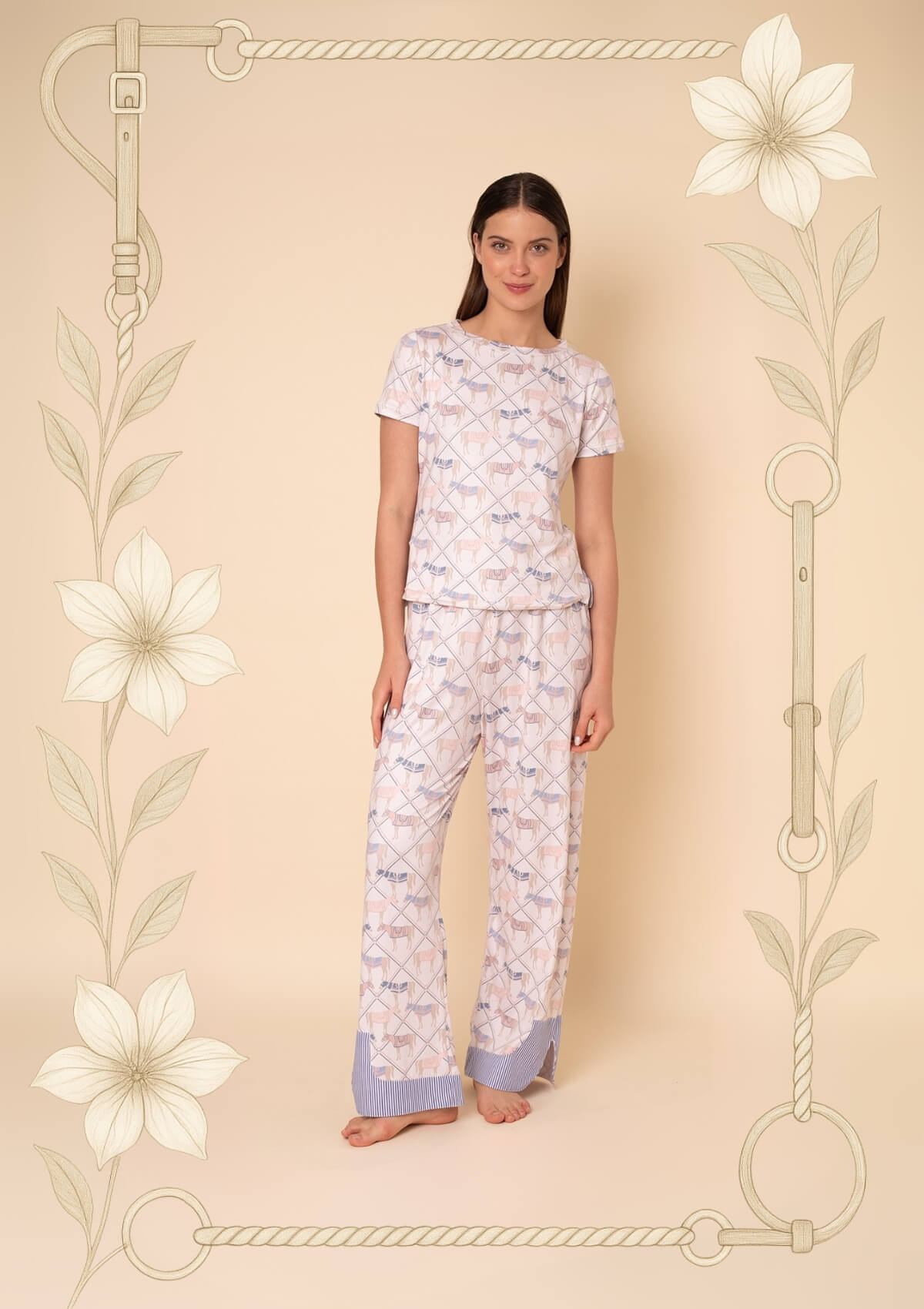 Aurora PJ's Set | Short Sleeve and Pants Set | Pastel Blue