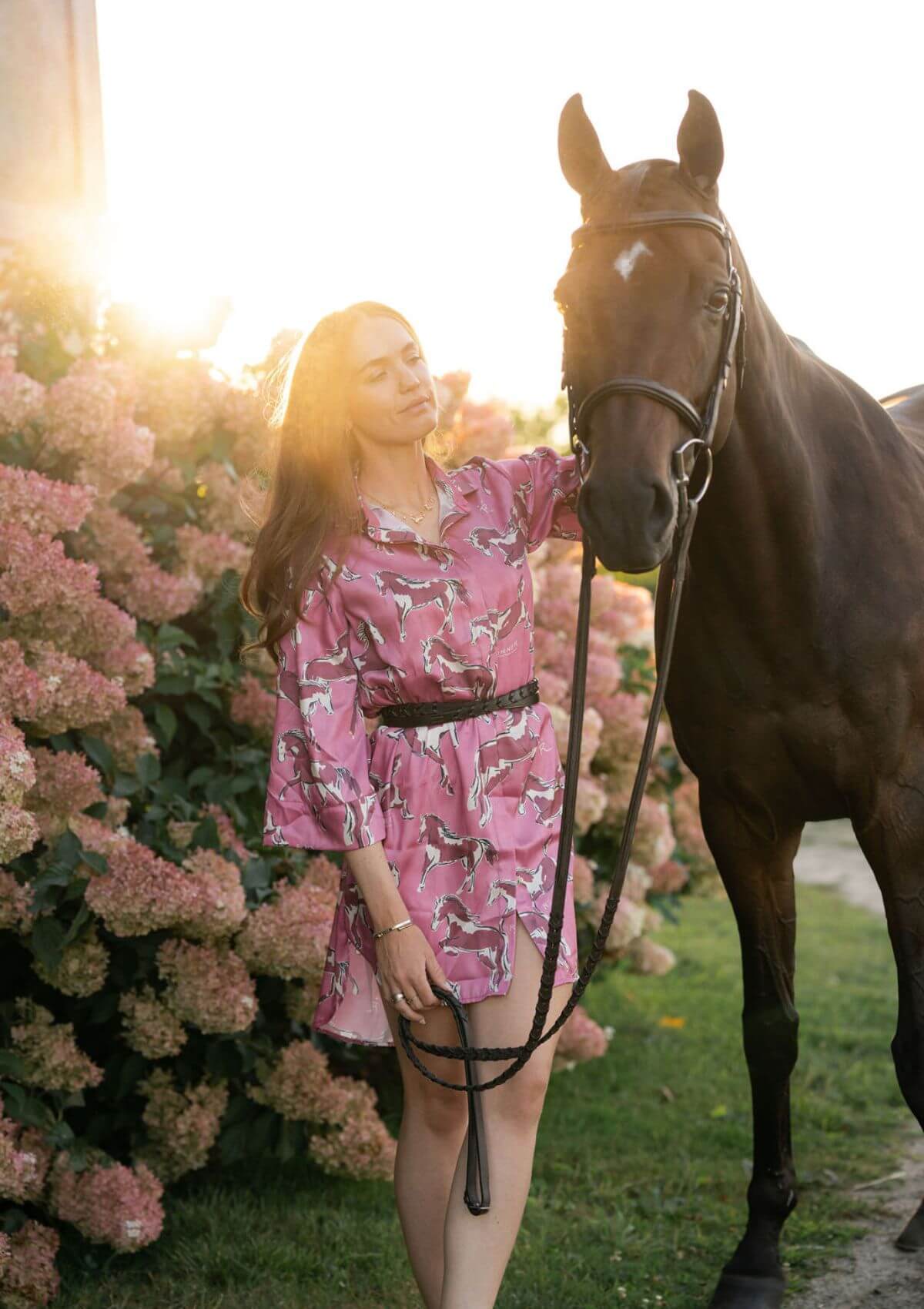 Amalia Shirt-Dress | Volt Print | Cerise
