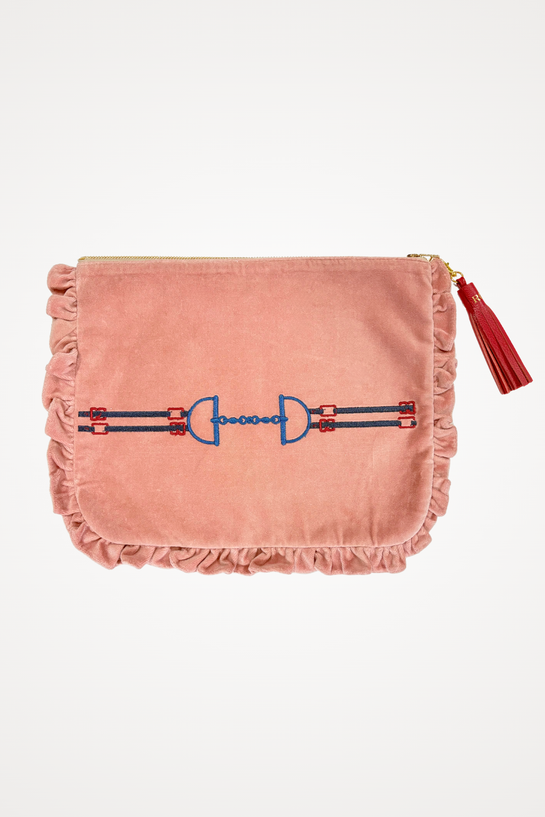 Embroidered Velvet Pouch | Snaffle Ruffle