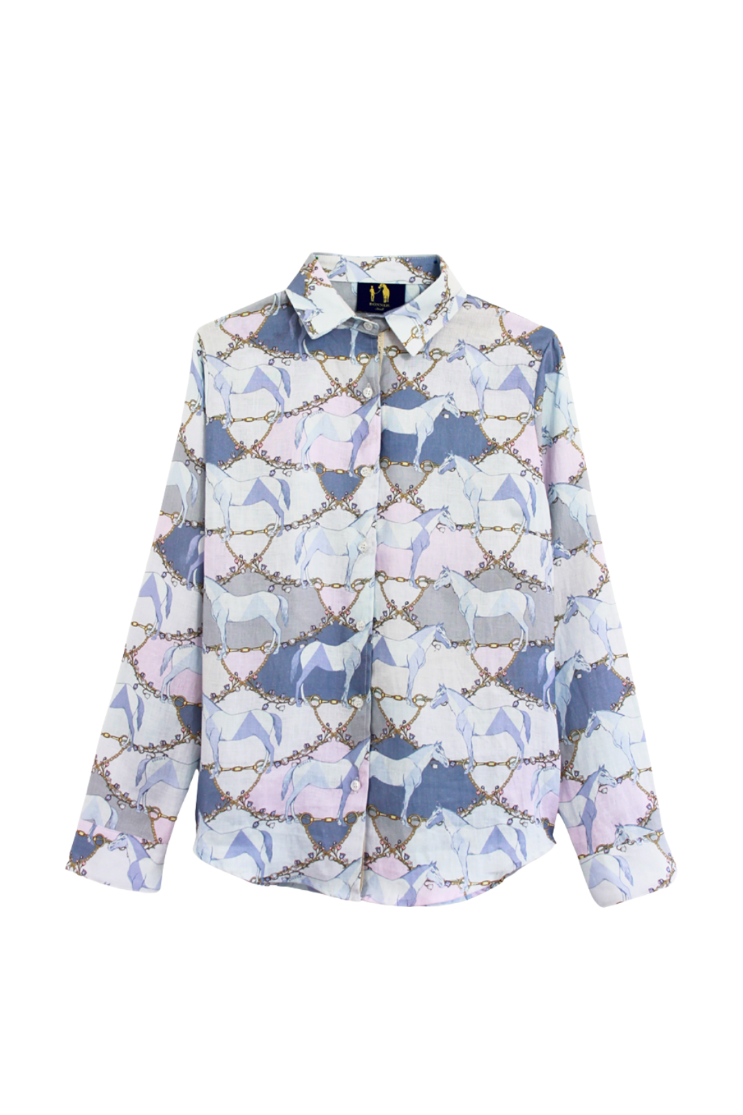 Geo Horses Basic Linen Shirt