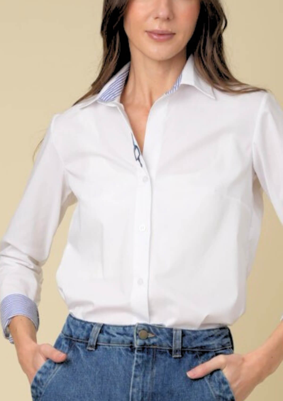 Margarita Cotton Shirt | Embroidered | White