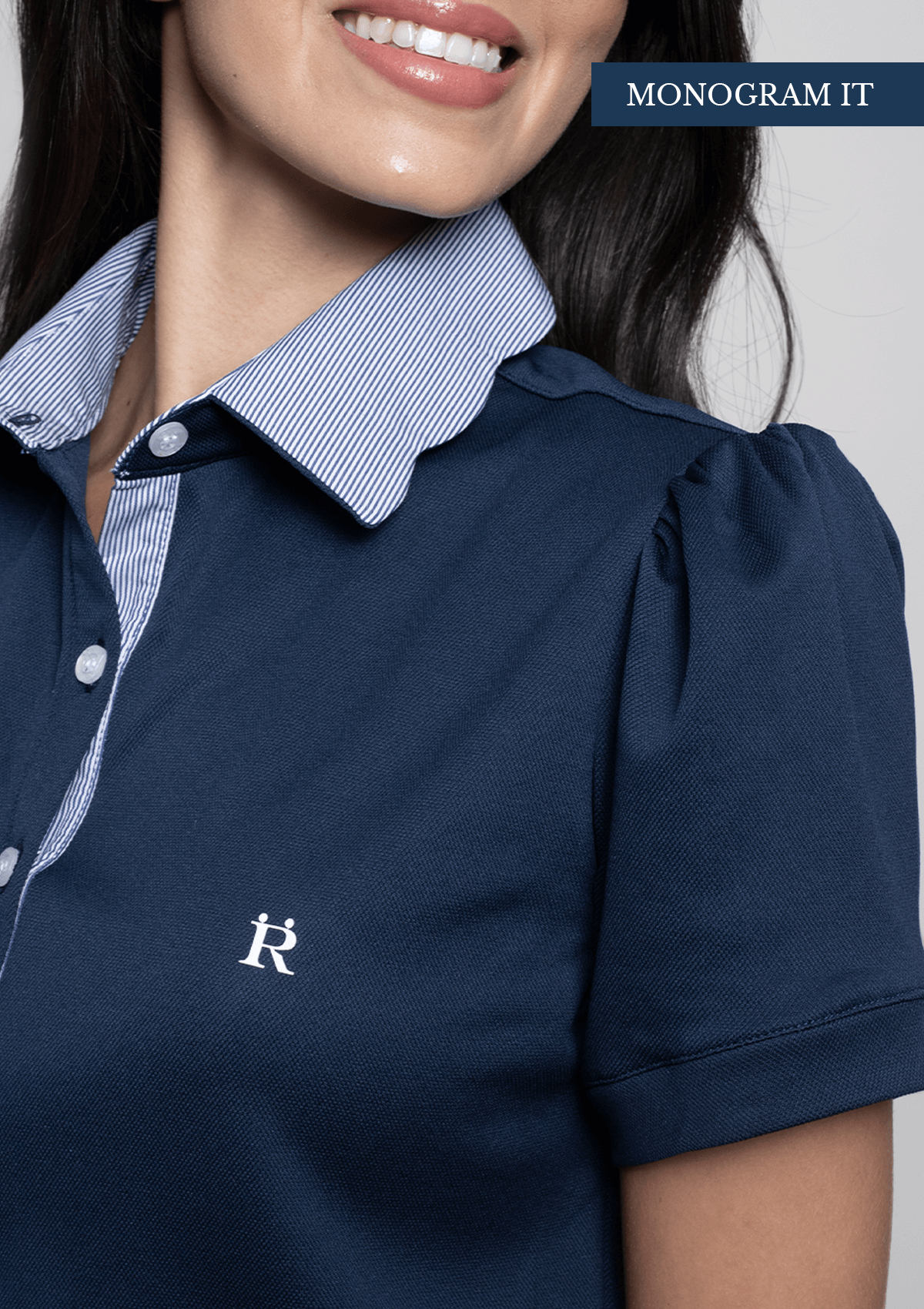Acasia Polo-Shirt | Navy Pinstriped | High Tech - Rönner