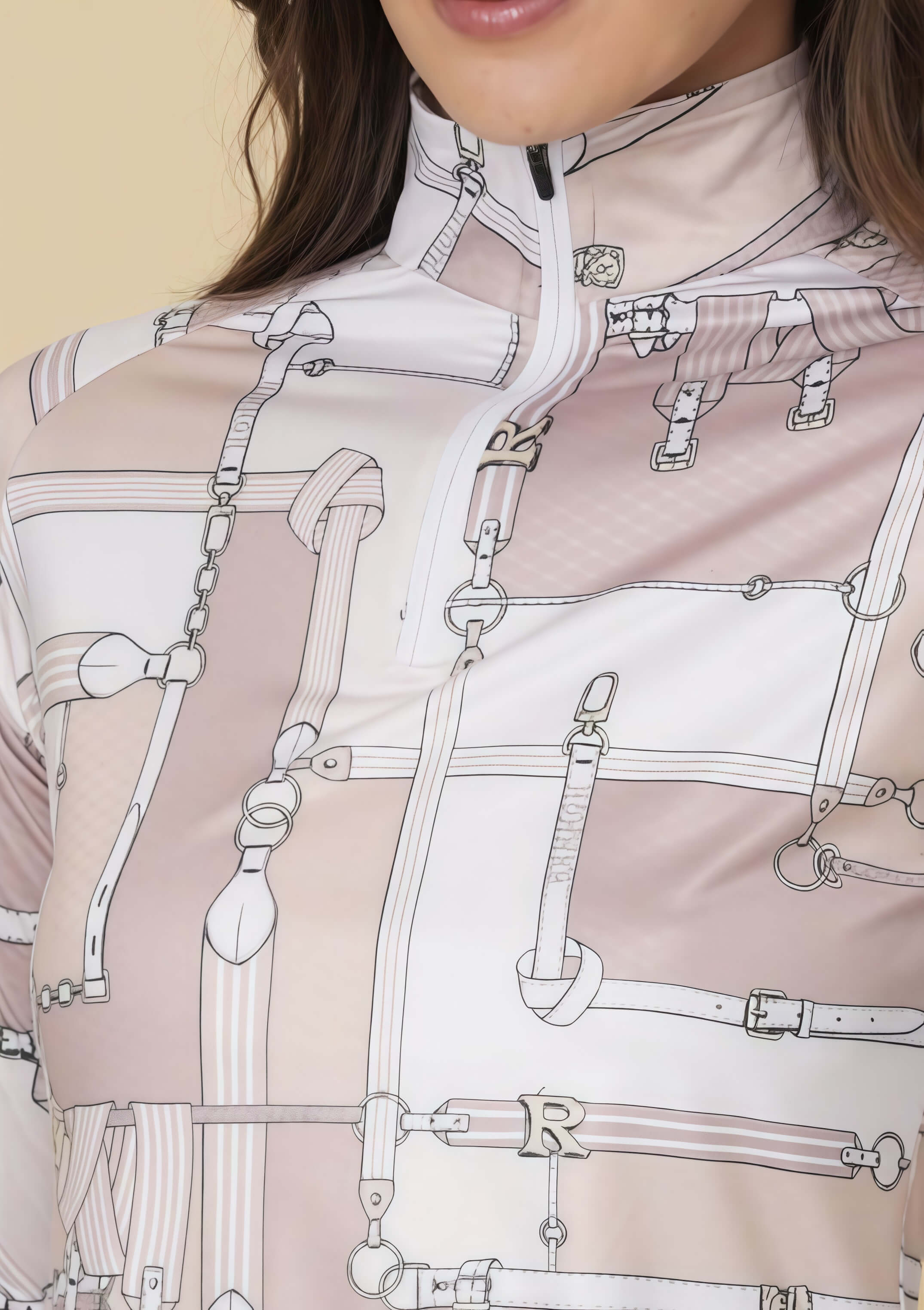 Bliss Q-Zip | Long Sleeve | Jubilea Print | Cream