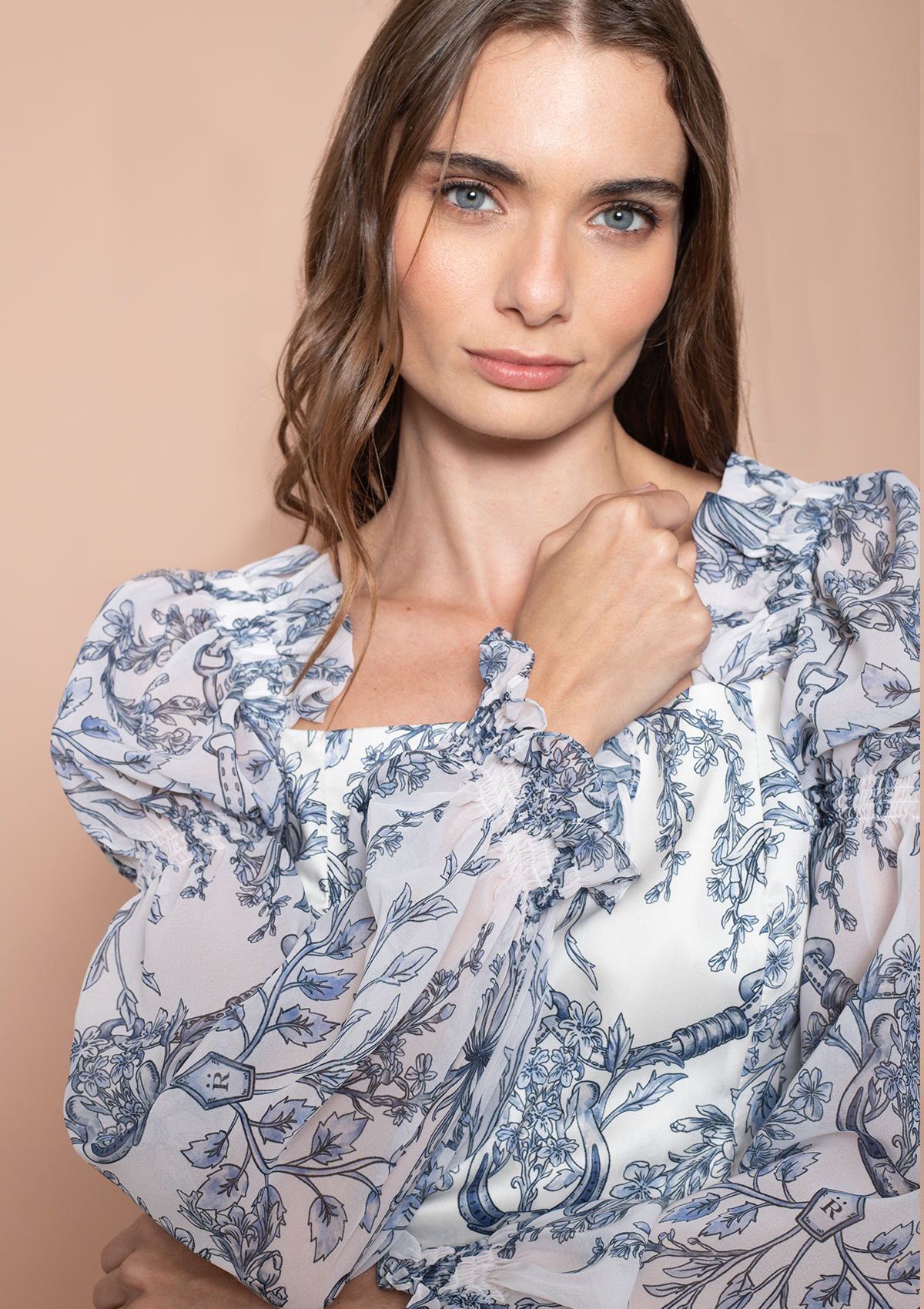 Bellerose Blouse Equiflora Print | Ecru Navy
