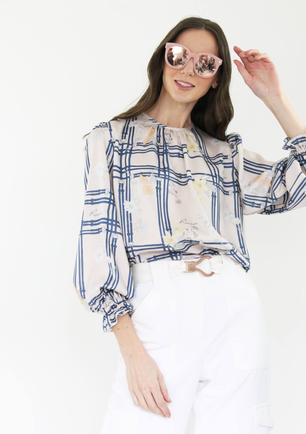 Carmela Blouse | Floret Print | Taupe