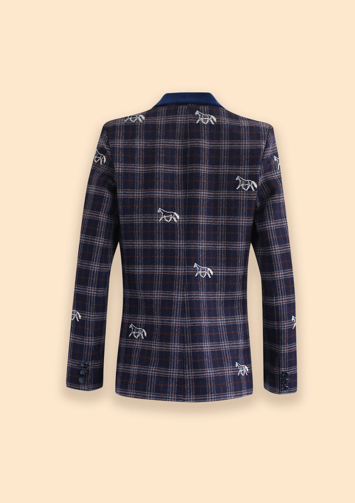 Cavaletti Blazer | Embroidered Italian Wool | Grey