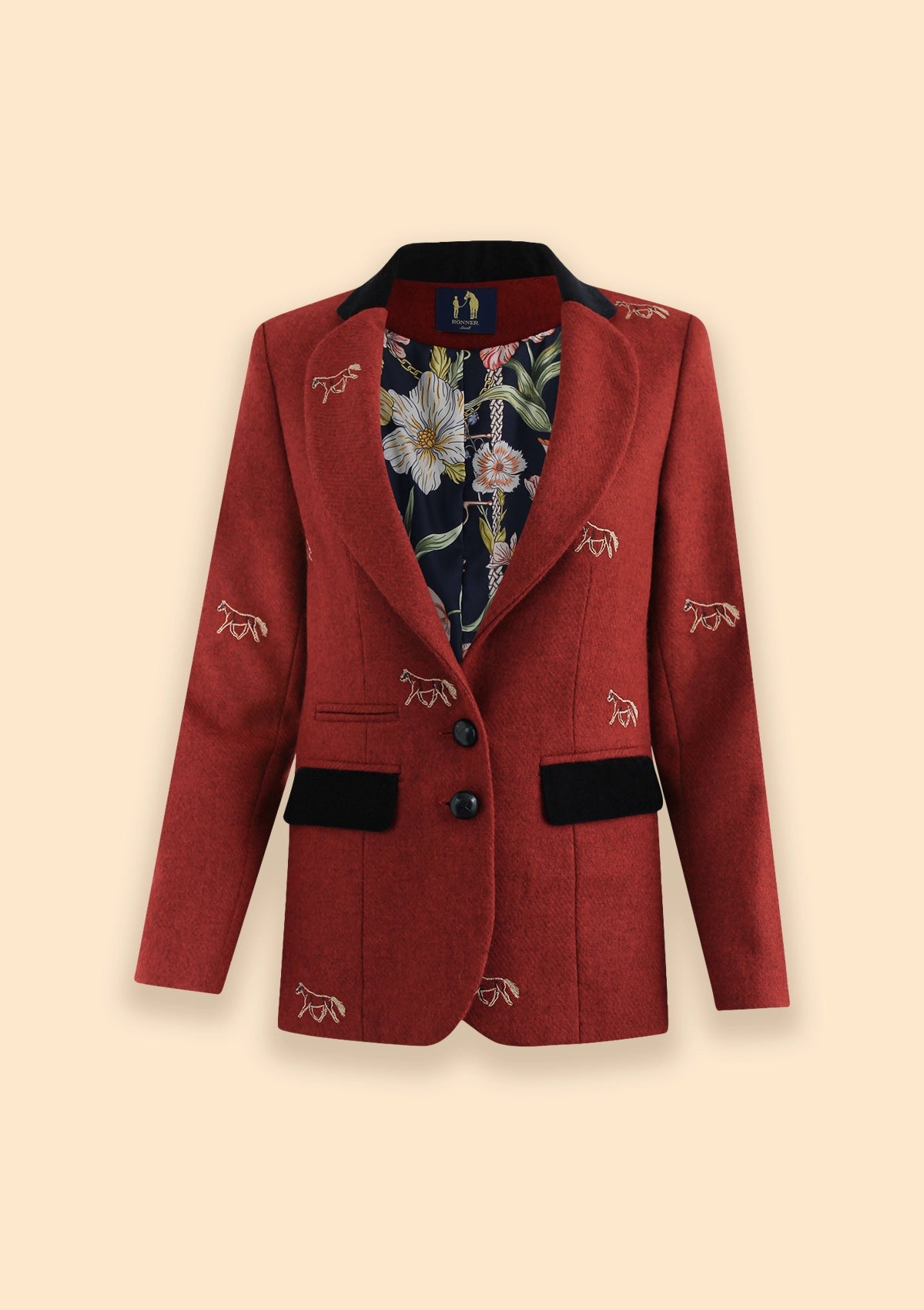 Cavaletti Blazer | Embroidered Italian Wool | Grey