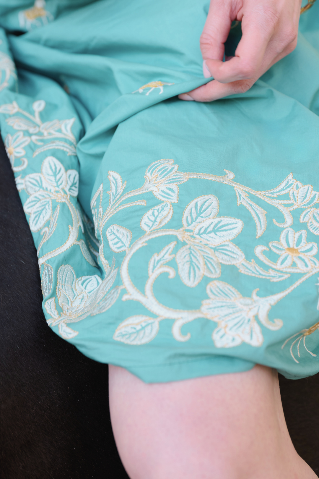 Garland Embroidered Cotton Dress