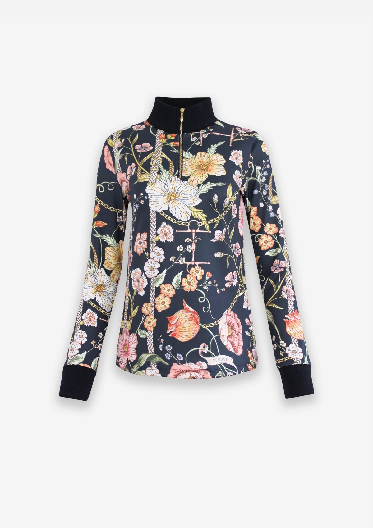 Emberly Q-Zip | Long Sleeve | Botany Print | Nocturne