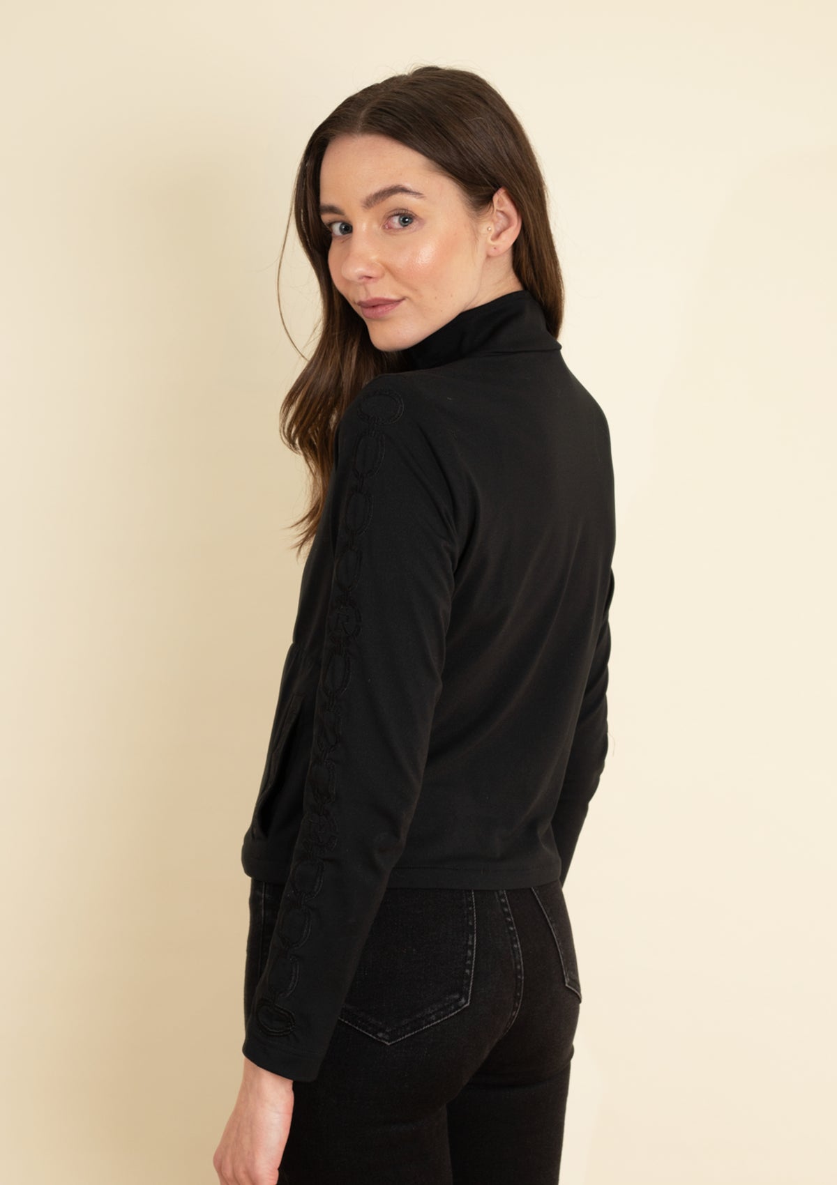 Equus Embroidered Zip Jacket | Noir - Rönner