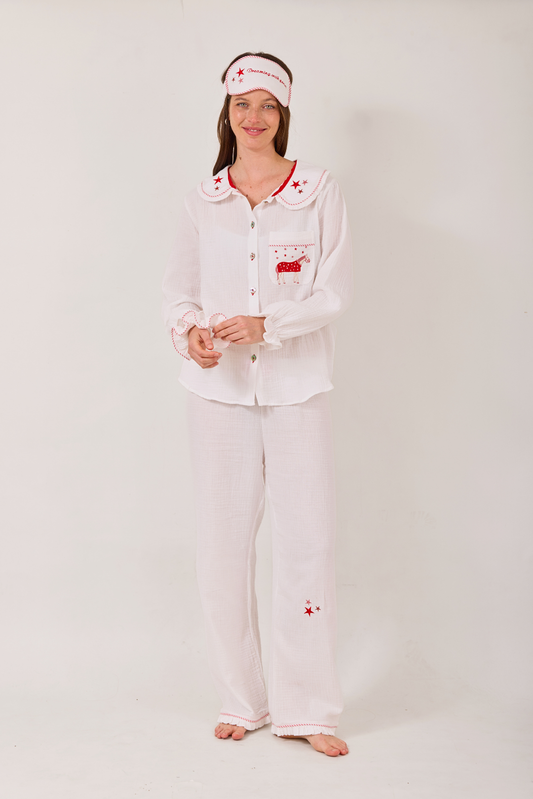 Lucky Stars Horses Pajama Set | Cranberry Limited Edition