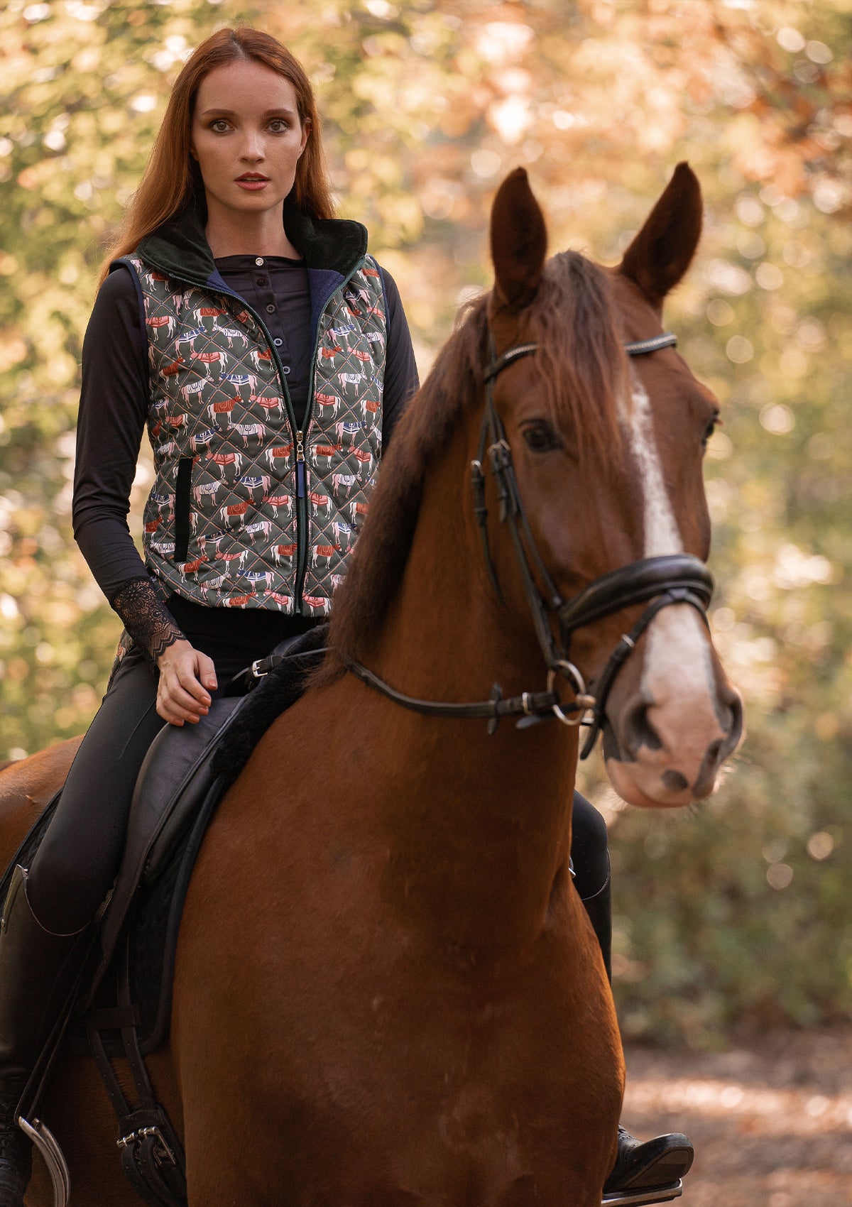 Florence Barn Vest | Victory Print | Sage