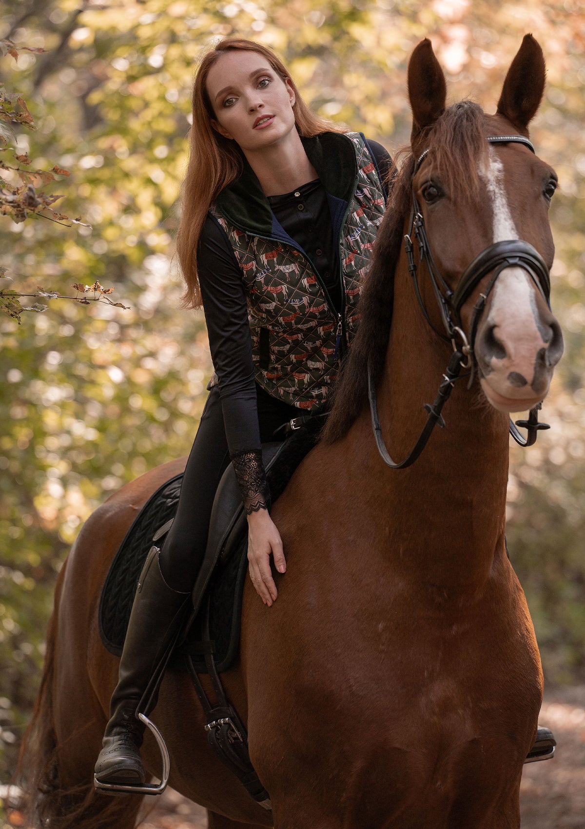 Florence Barn Vest | Victory Print | Sage