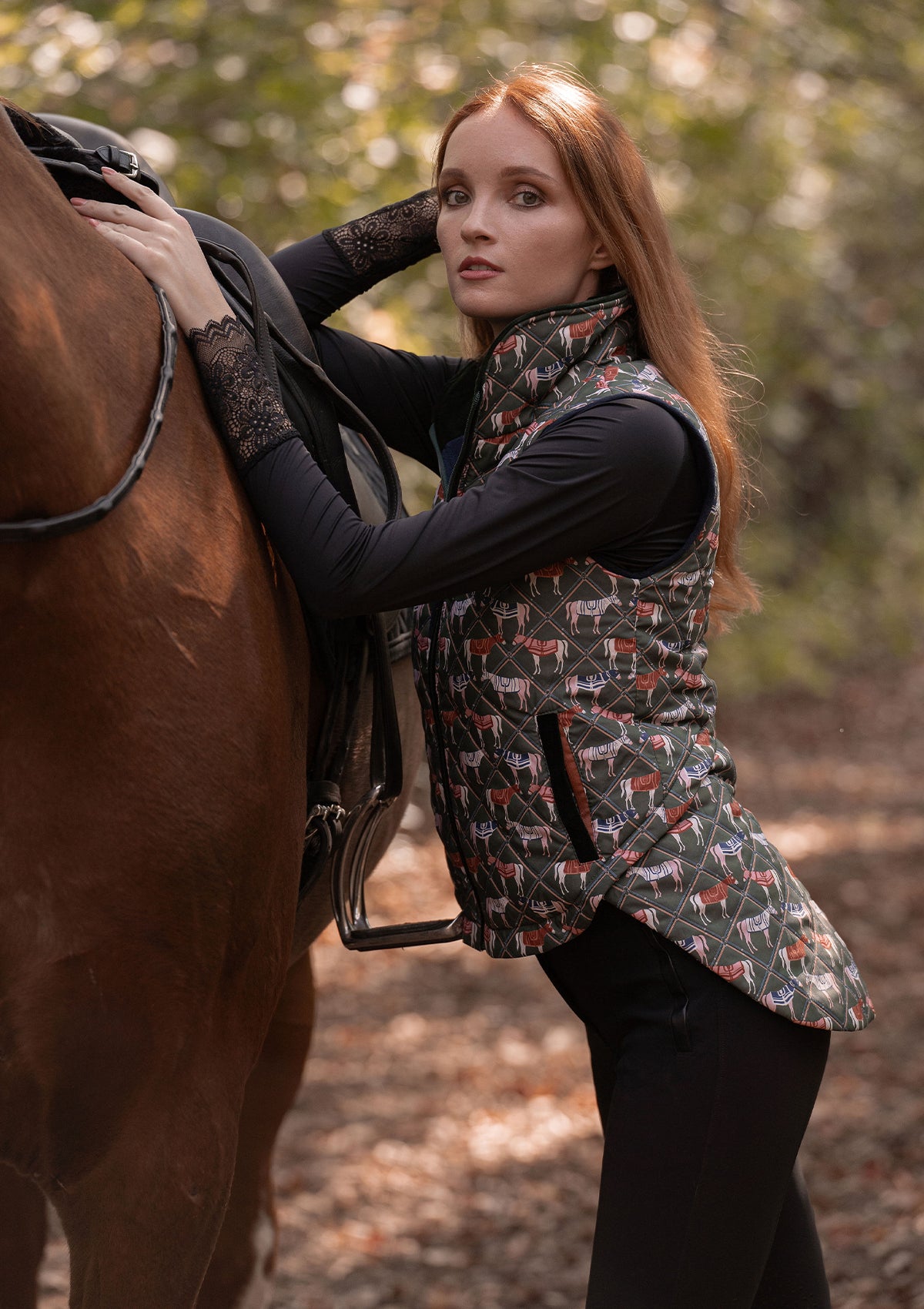 Florence Barn Vest | Victory Print | Sage